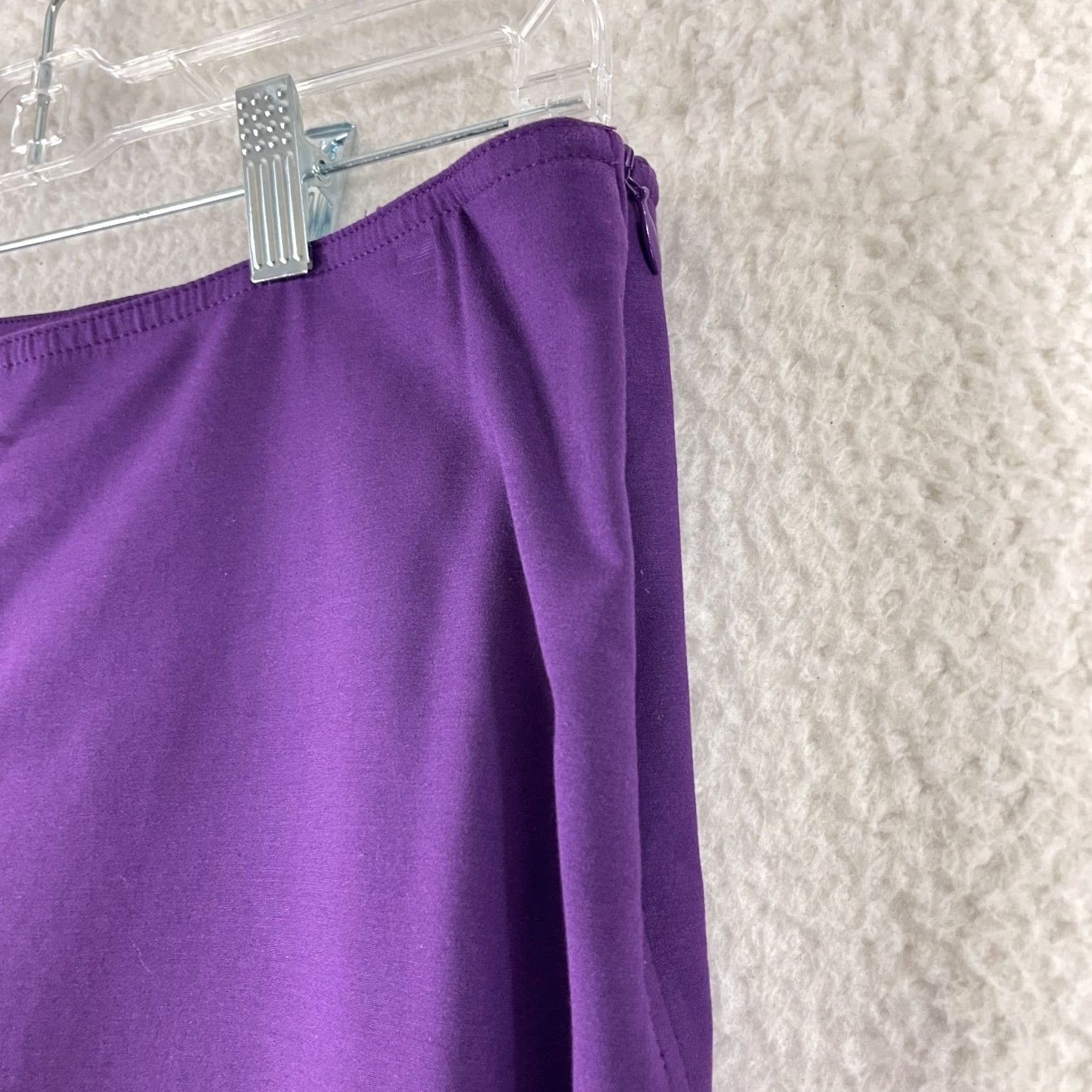 St. John St. John Pants Womens Size 8 Purple Cropped Cotton Mid-Rise Knit Straight Front VTG Made in USA Size 30" / US 8 / IT 44 - 4 Thumbnail