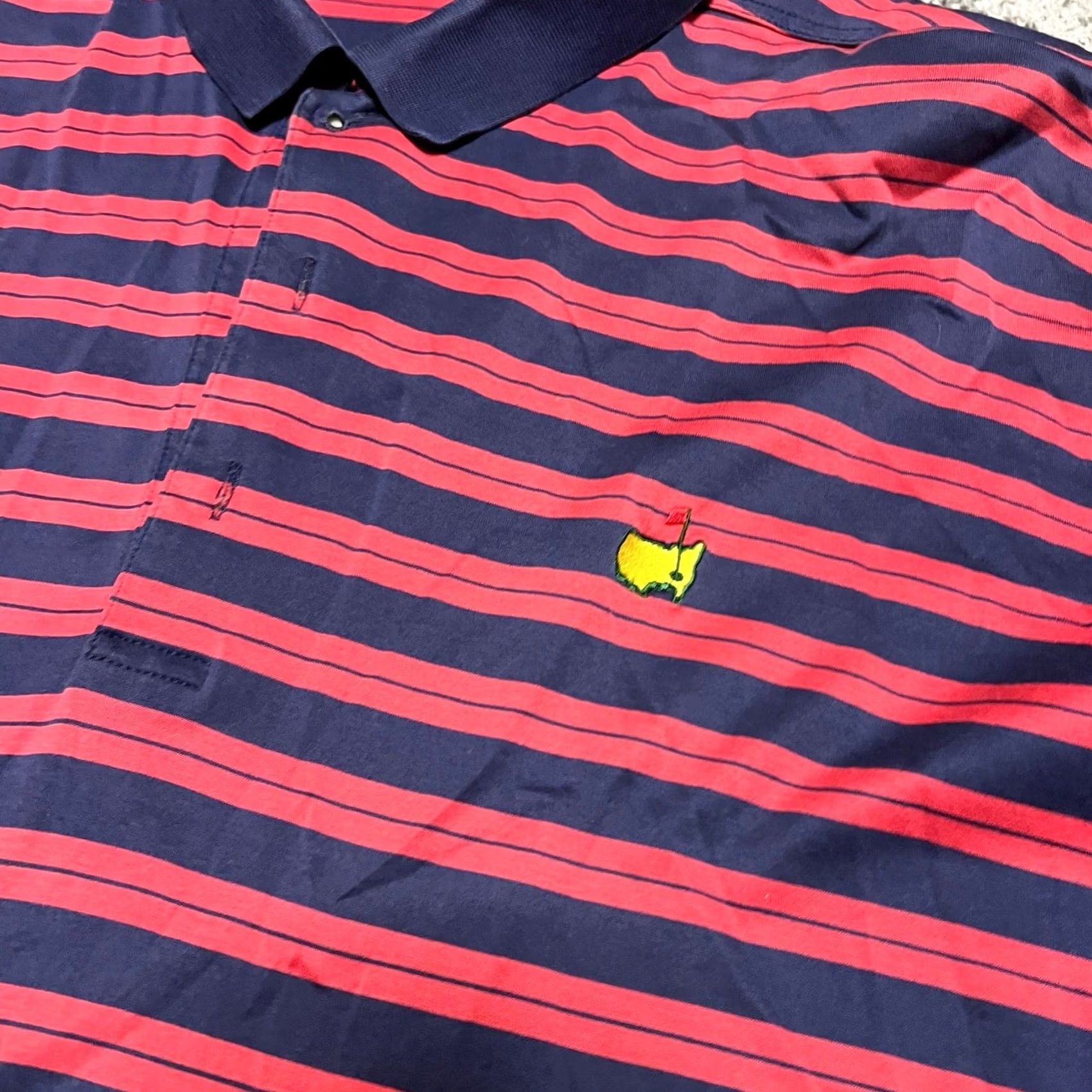 Vintage Masters Augusta National Polo Shirt Mens XL Red Blue Stripe Golf Size US XL / EU 56 / 4 - 2 Thumbnail