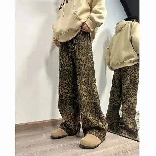 Jean leopard print wide leg jeans Size US 32 / EU 48 - 4 Thumbnail