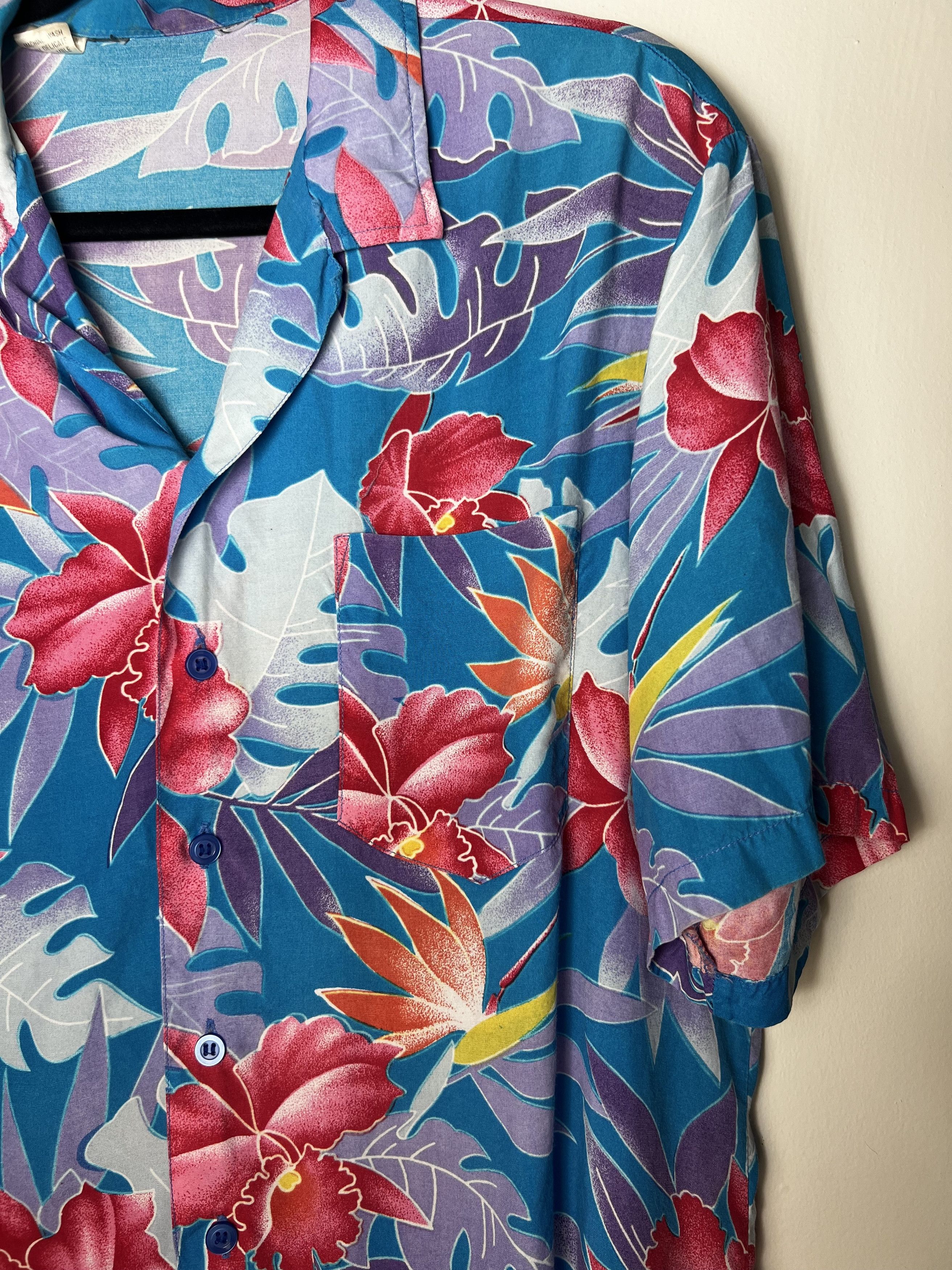 Vintage Vintage Single Stitch Floral Hawaiian Print Luau Shirt Size US L / EU 52-54 / 3 - 2 Thumbnail
