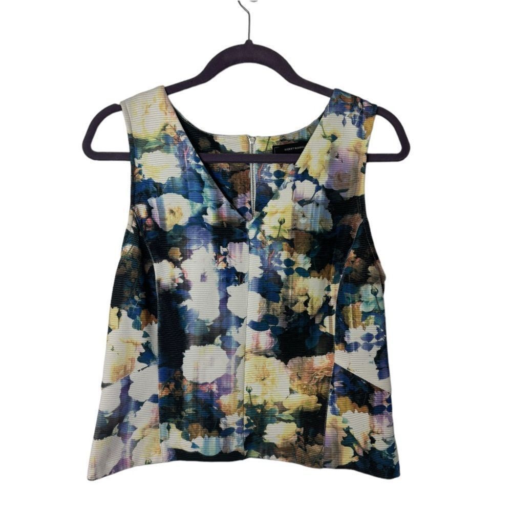 Robert Rodriguez Robert Rodriguez Sleeveless Abstract Floral Textured Blouse Size M / US 6-8 / IT 42-44 - 2 Thumbnail