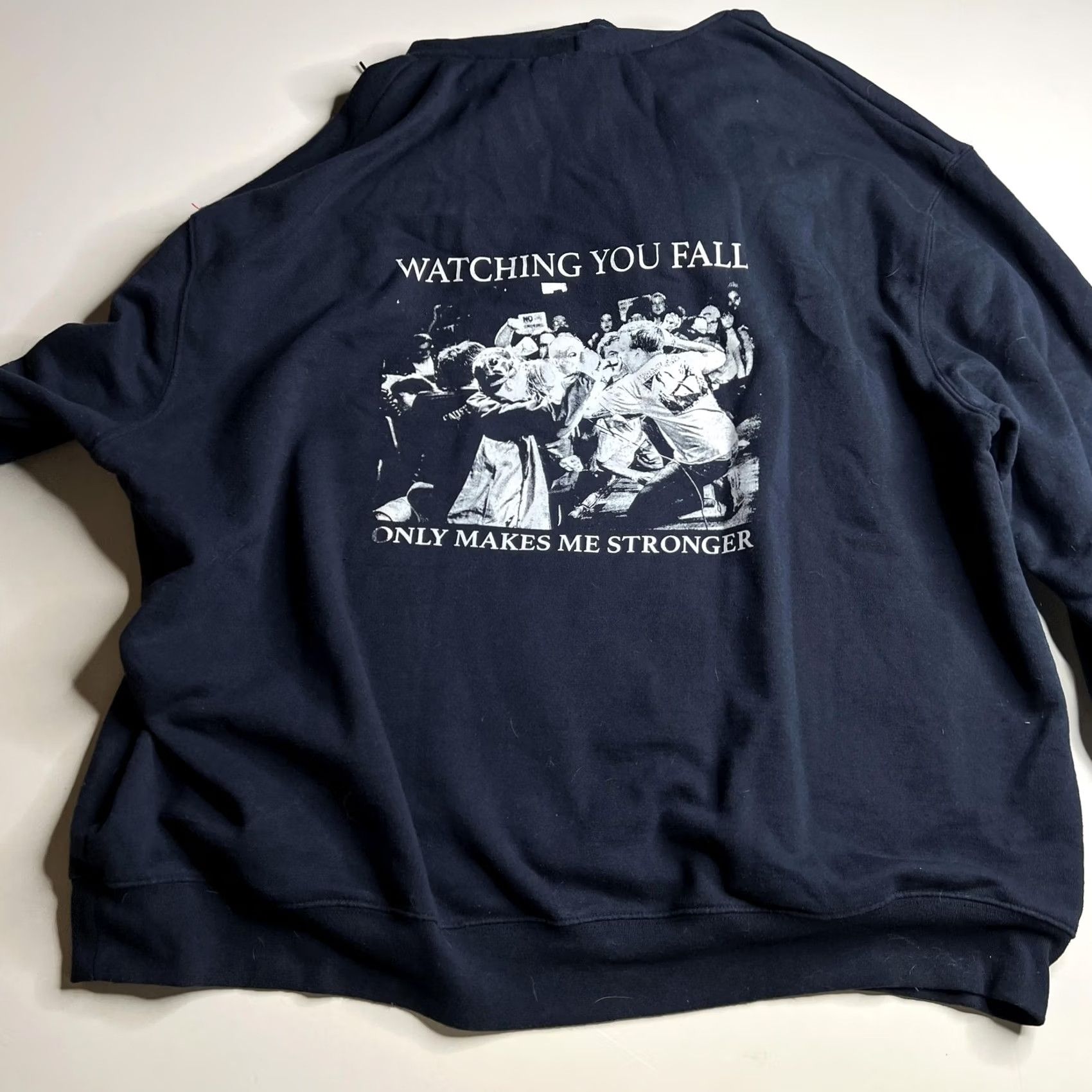 Champion Champion Hoodie Mens 3XL Blue Fleece New Age Records Straight Edge Punk Rock Graphic Print Front Kangaroo Pocket Cuffed Crew Neck Pullover Size US XXL / EU 58 / 5 - 3 Thumbnail