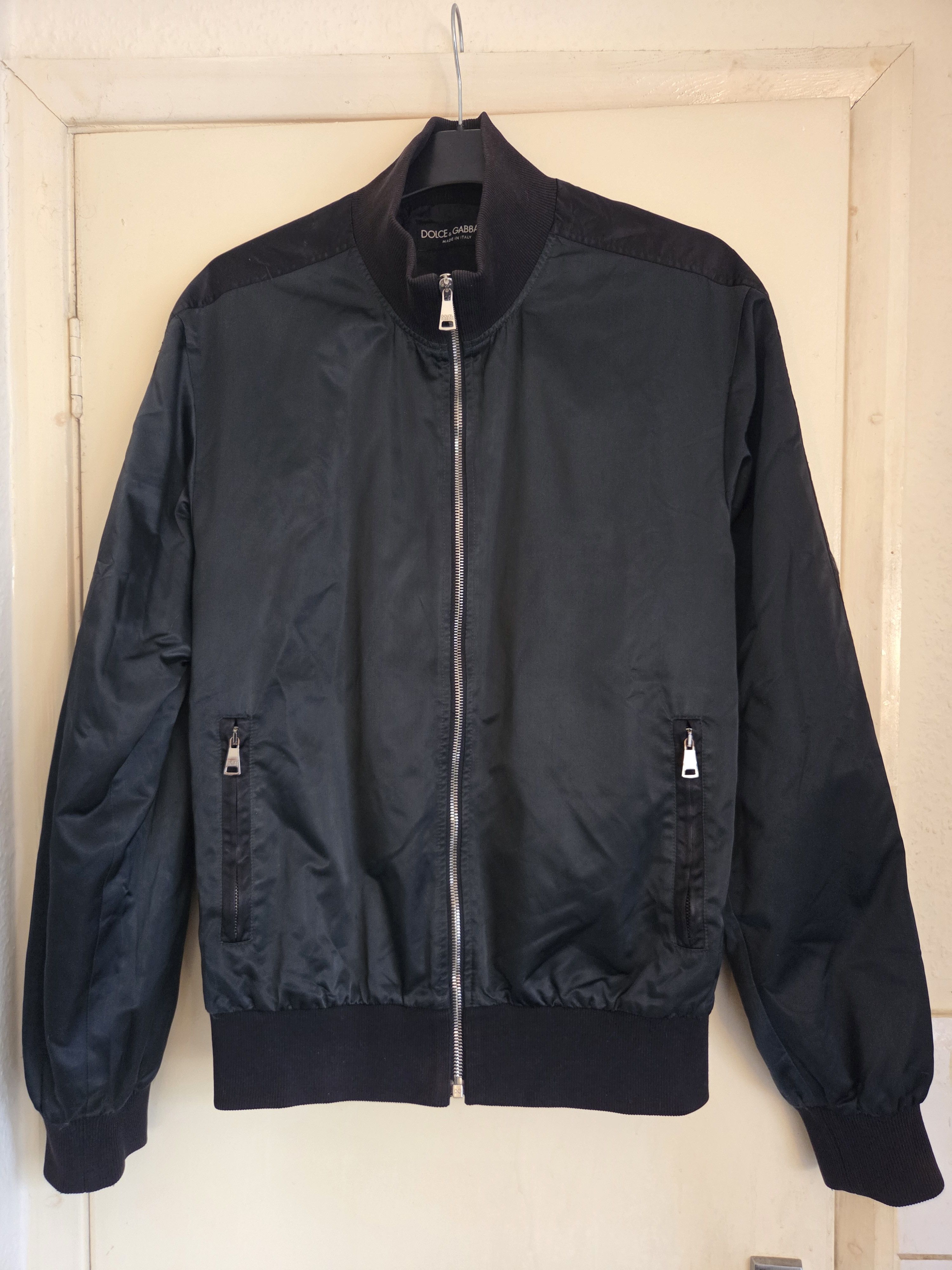 Dolce & Gabbana Dolce & Gabbana Satin Bomber Jacket Metallic Petrol Green M Size US M / EU 48-50 / 2 - 1 Thumbnail