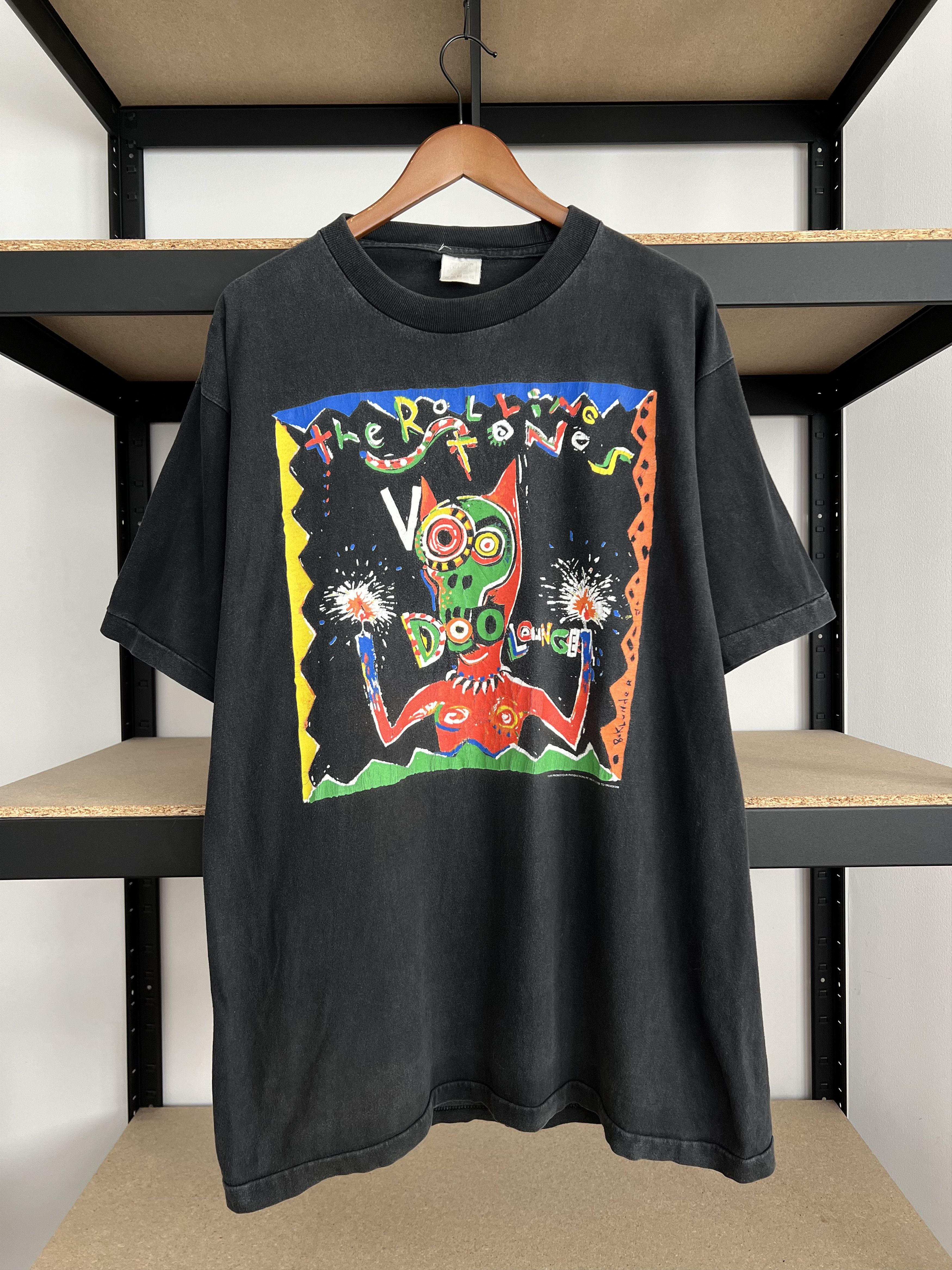 Band Tees Vintage 1995 The Rolling Stones Voodoo Lounge Black T-shirt Size US XL / EU 56 / 4 - 3 Thumbnail