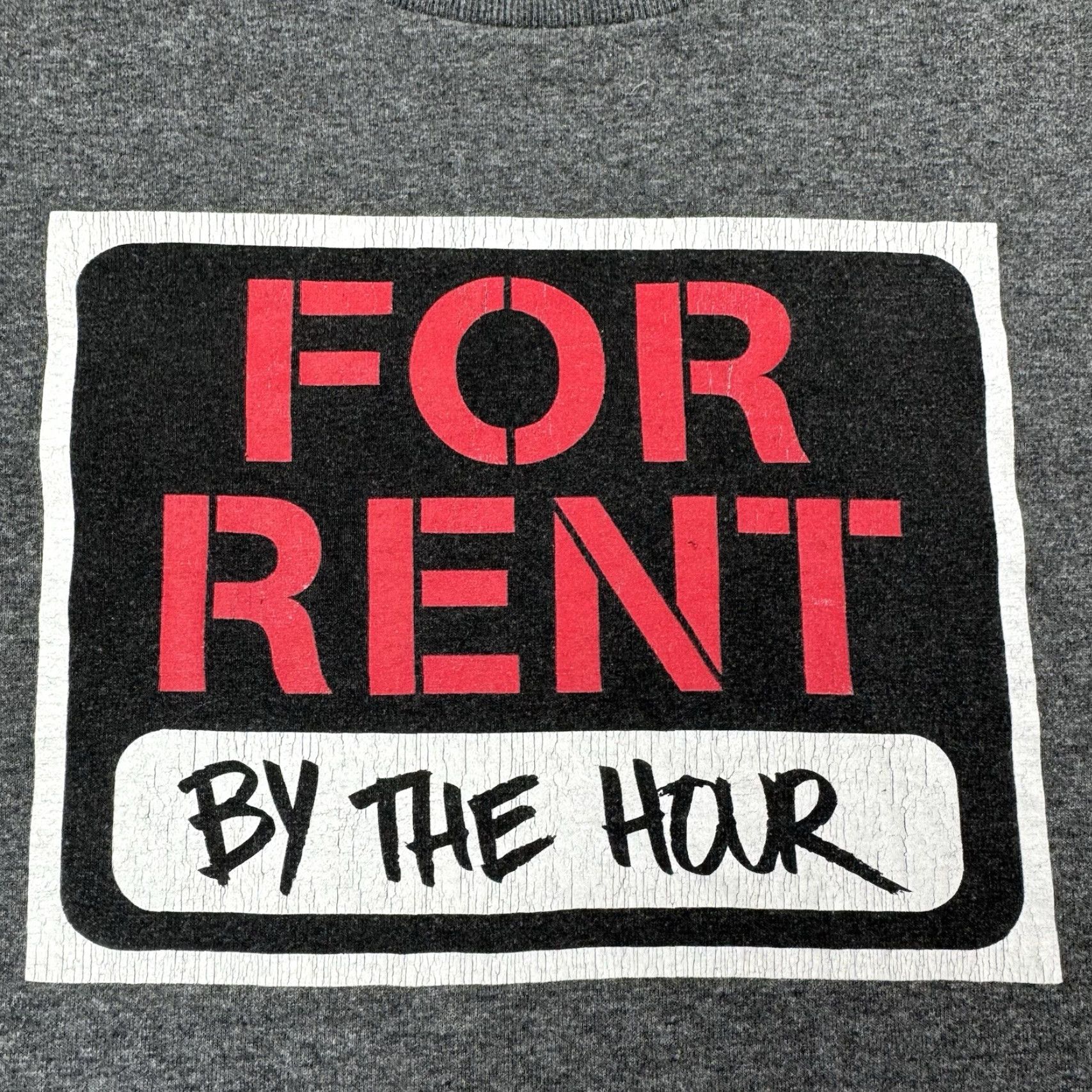Vintage VINTAGE For Rent By The Hour T Shirt Funny Adult 2XL Gray Hipster Y2K Mens Shirt Size US XXL / EU 58 / 5 - 5 Thumbnail