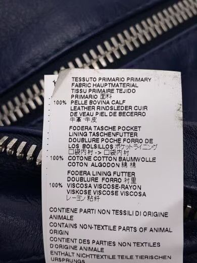 Maison Margiela Maison Margiela Single Leather Rider Jacket 46 Navy Size US S / EU 44-46 / 1 - 5 Thumbnail