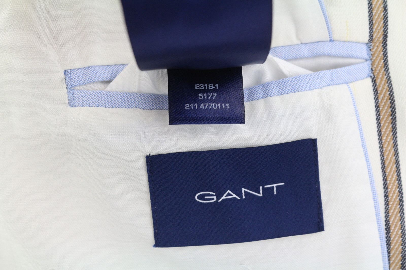 Gant STRIPE LINEN EU38 Off-White Linen Notch Blazer 85338 Size M / US 6-8 / IT 42-44 - 13 Thumbnail