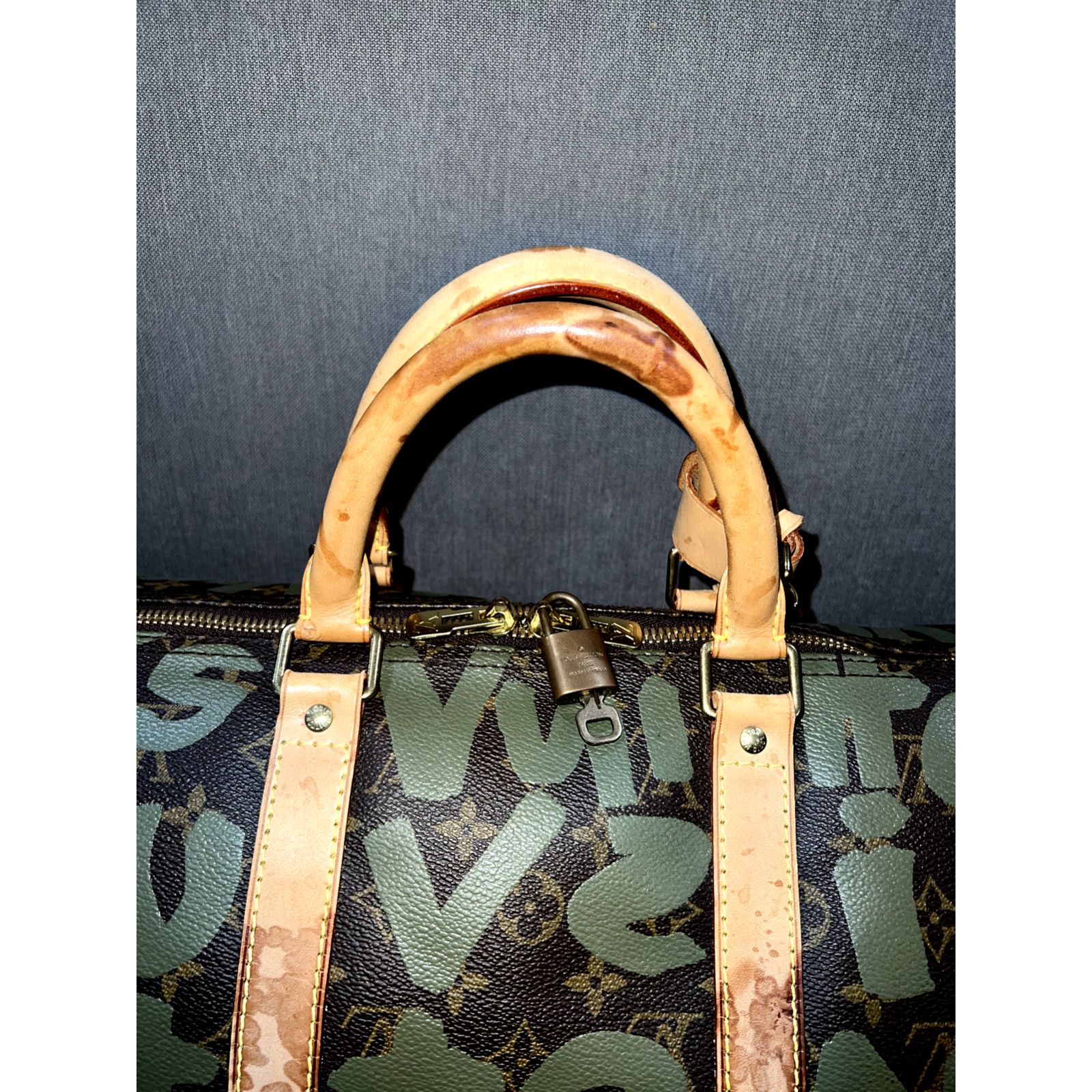 Louis Vuitton Louis Vuitton Keepall Dark Green Weekend Travel Bag Size ONE SIZE - 8 Thumbnail