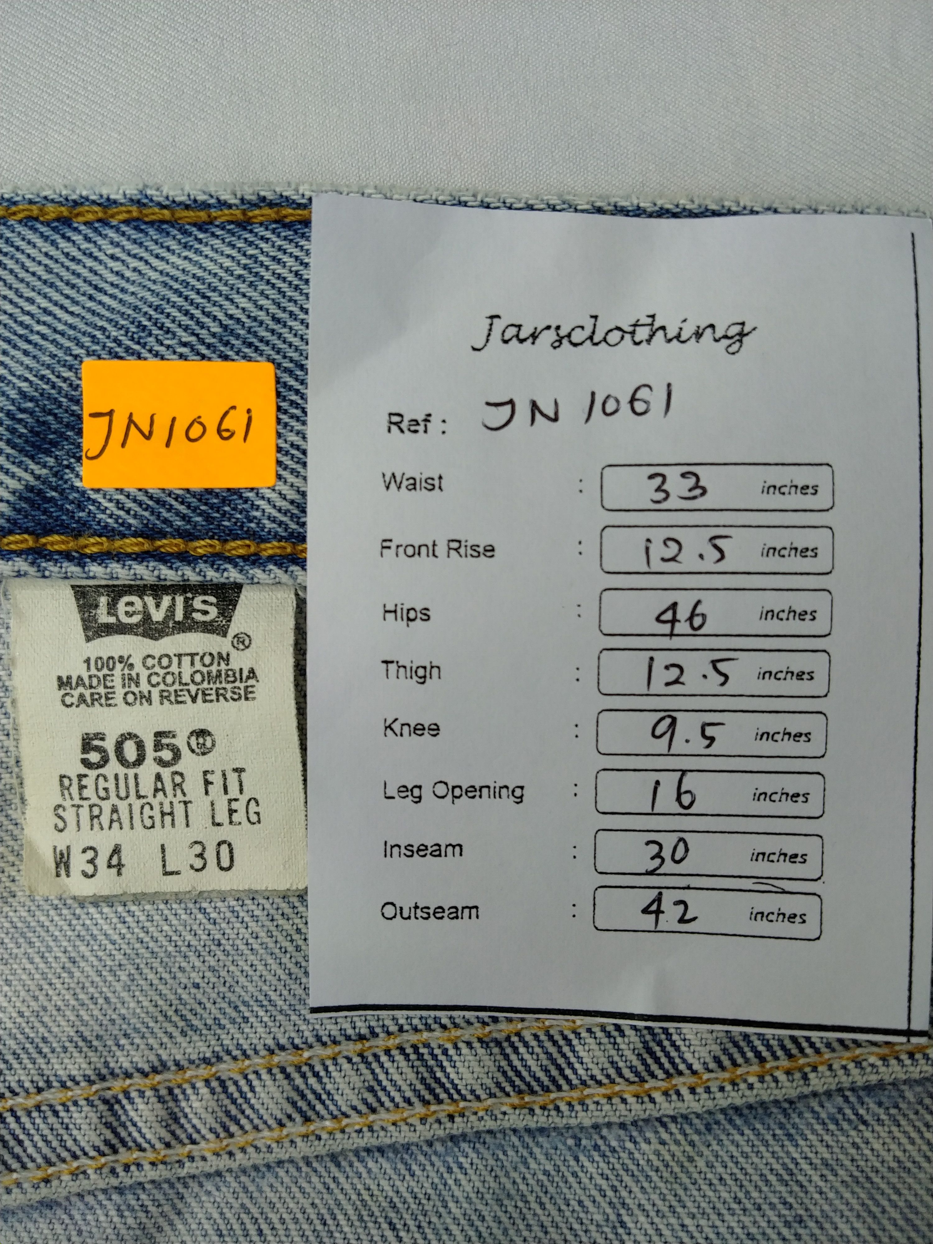 Japanese Brand Light Wash Vintage Levi's 505 Jeans 33x30 Denim -JN1061 Size US 33 - 7 Thumbnail
