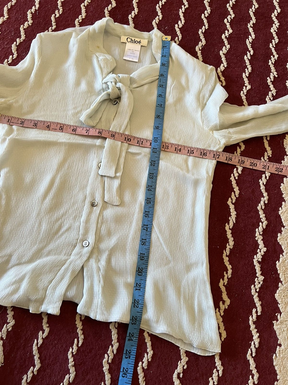 CHLOE BOW TIE NECK SHIRT BLOUSE LONH SLEEVE