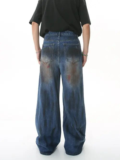 VIBE y2k fade distressed flared paint jeans Size US 28 / EU 44 - 3 Thumbnail
