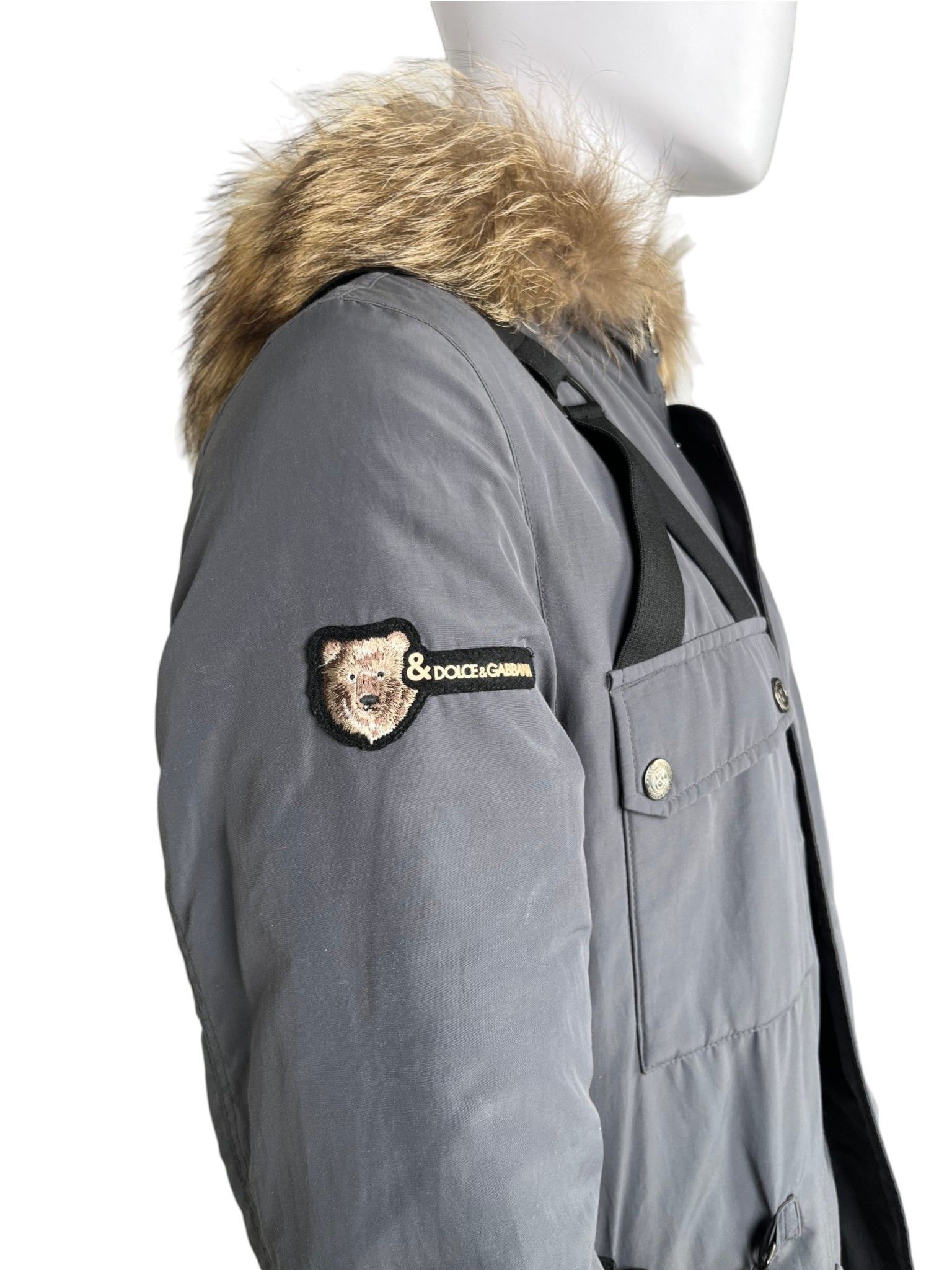 Dolce & Gabbana A/W 2003 Bondage Grey Technical Parka with Fur-Trimmed Hood Size US M / EU 48-50 / 2 - 11 Thumbnail