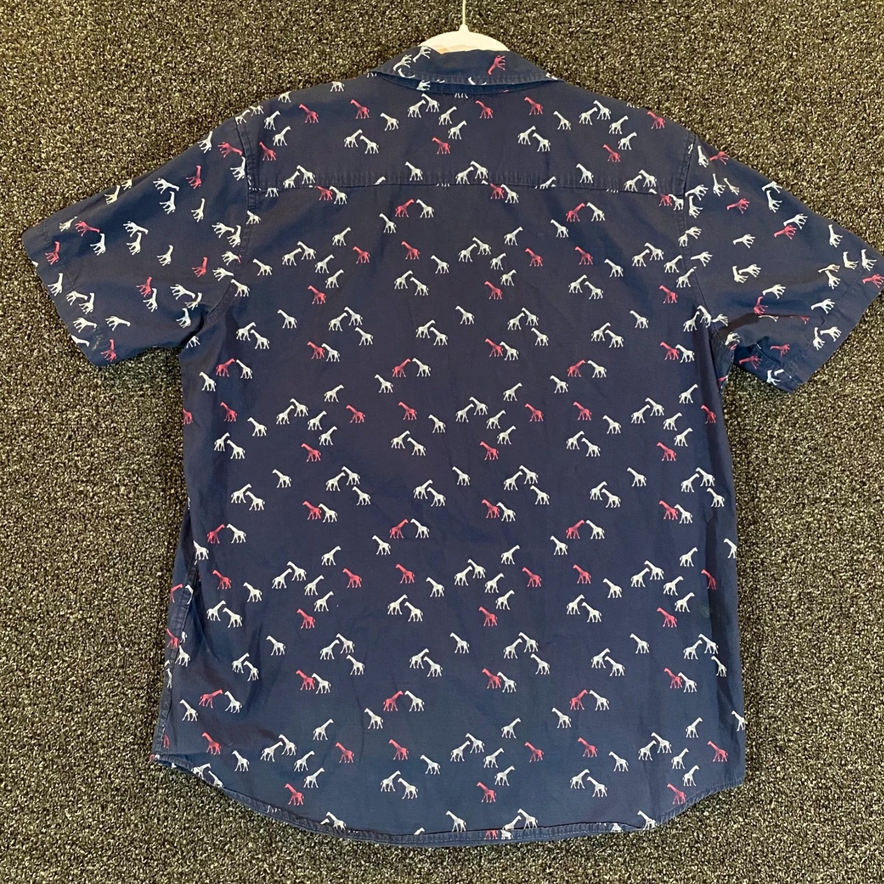 Vintage VINTAGE Lifted Research Group LRG Shirt Mens Large Short Sleeve Button Up Outdoor Giraffe Animals Blue Size US L / EU 52-54 / 3 - 7 Thumbnail