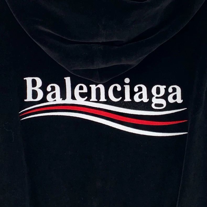 Balenciaga Balenciaga Black Logo Embroidered Zip Hoodie-2506 Size L / US 10 / IT 46 - 5 Thumbnail