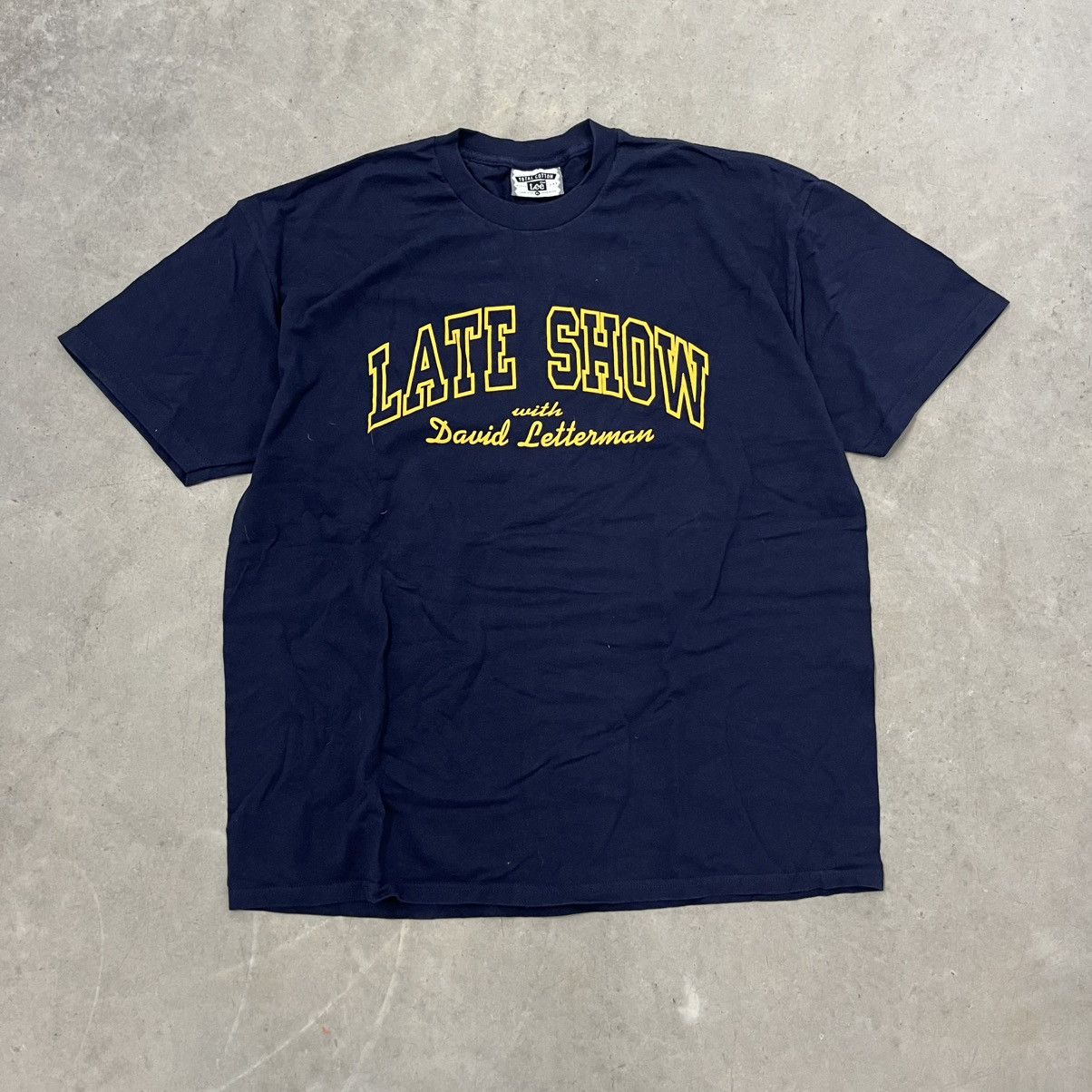 Lee × Vintage Vintage David Letterman the Late Show Navy Blue Yellow XL Size US XL / EU 56 / 4 - 1 Thumbnail