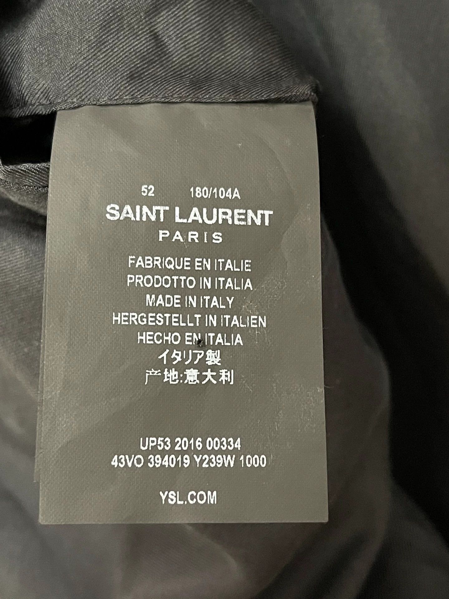 Saint Laurent Paris SLP Slim Black Smoking Jacket Men's 52 Size US L / EU 52-54 / 3 - 5 Thumbnail