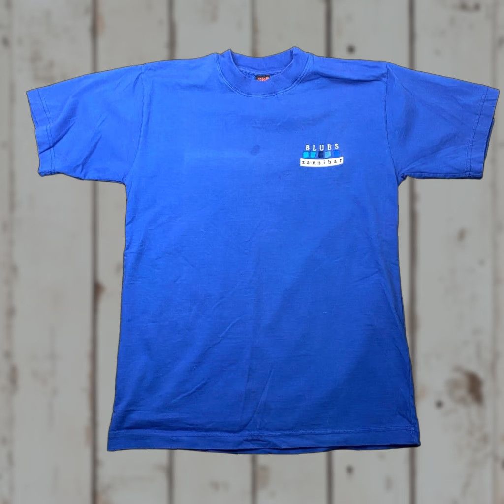 Vintage VINTAGE One Way Blues T Shirt Unisex Adults Heavyweight Short Sleeve Crew Neck Embroidered Blue Large N/A Size US L / EU 52-54 / 3 - 1 Thumbnail