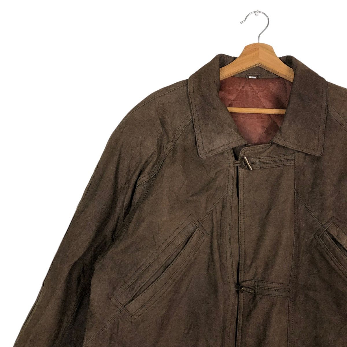 Japanese Brand 🔥VINTAGE FLY LEATHER JACKET ISSEY MIYAKE DESIGN Size US L / EU 52-54 / 3 - 7 Thumbnail