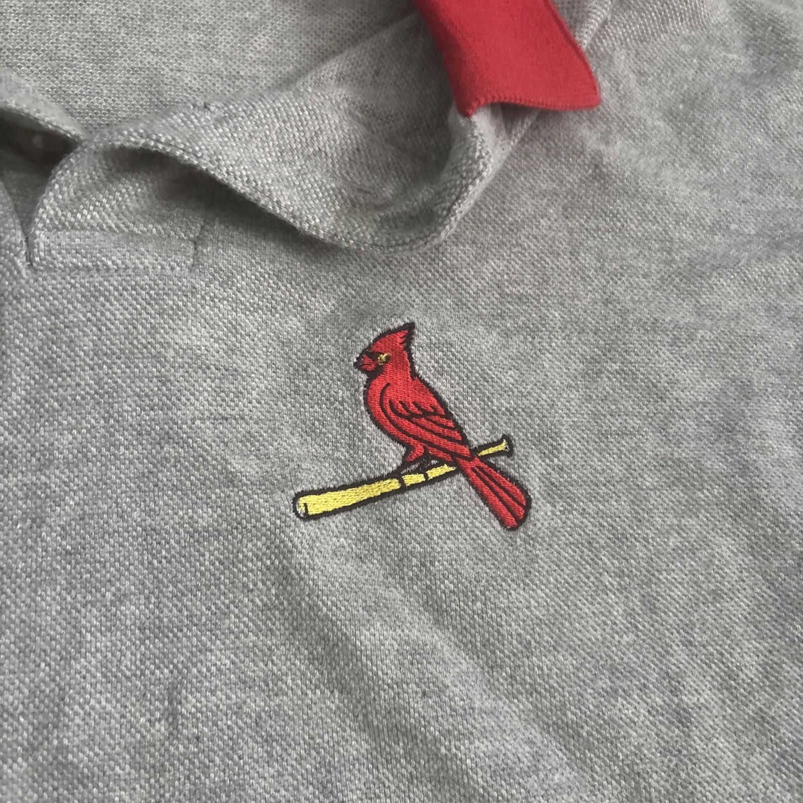 Lee Vintage St Louis Cardinals Red Size Polo Shirt Mens Medium Size ONE SIZE - 2 Thumbnail
