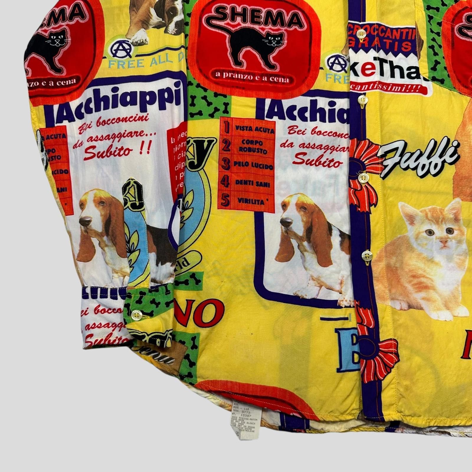Moschino Moschino Jeans 1997 Yellow Cats and Dogs Shirt - L/XL Size US L / EU 52-54 / 3 - 3 Thumbnail