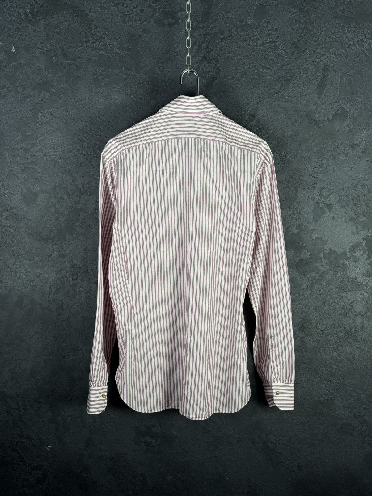 Kiton Kiton Men's Pink Stripe Cotton Long-Sleeve Button Shirt Size US L / EU 52-54 / 3 - 8 Thumbnail