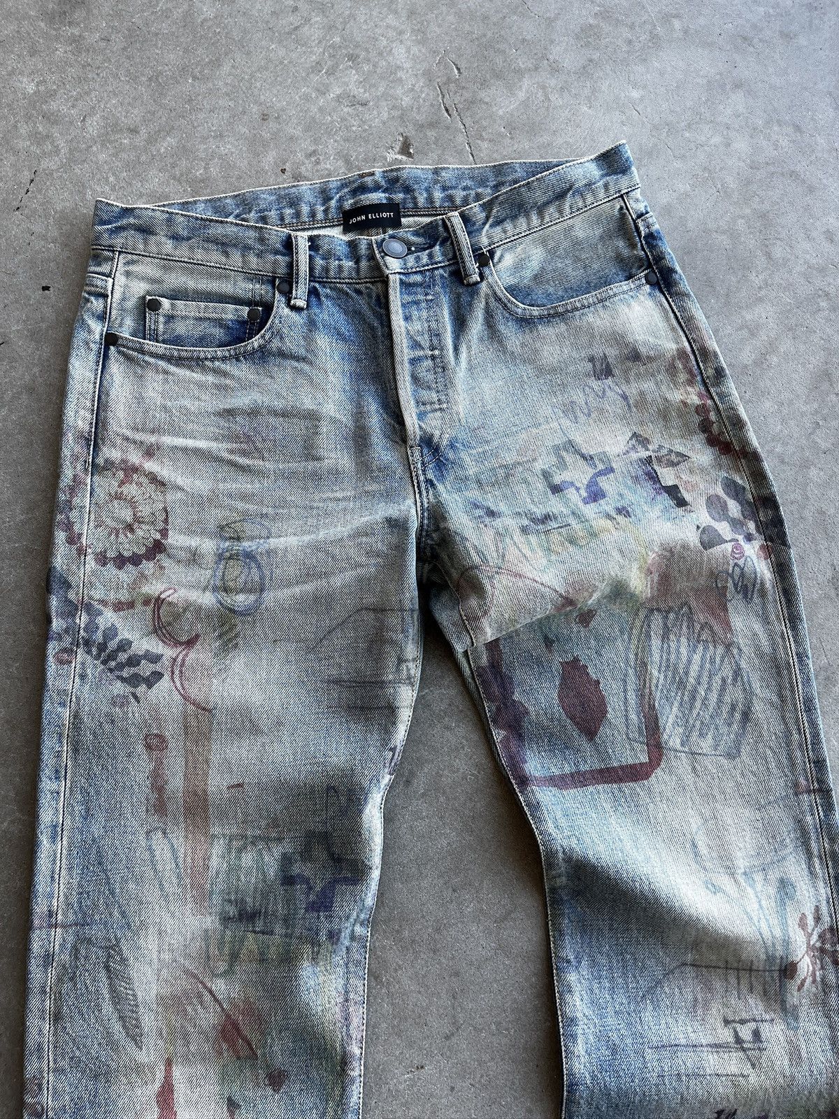 John Elliott John Elliot Daze Scribble Jeans (unisex) Size US 32 / EU 48 - 4 Thumbnail