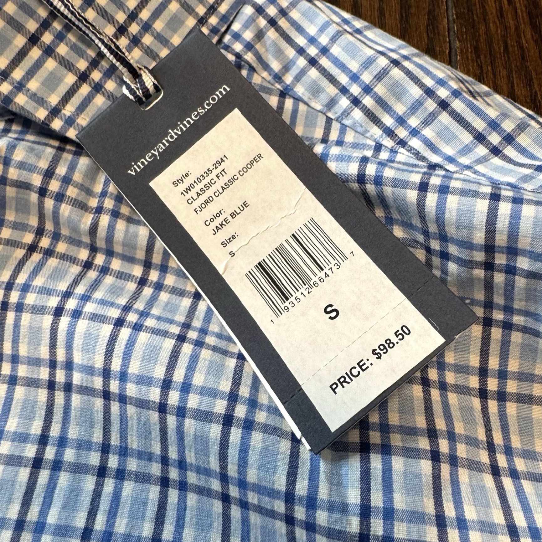 Vineyard Vines Vineyard Vines Cooper Shirt Men’s Small Blue Check Long Sleeve Classic Fit Button-Up Size US S / EU 44-46 / 1 - 4 Thumbnail