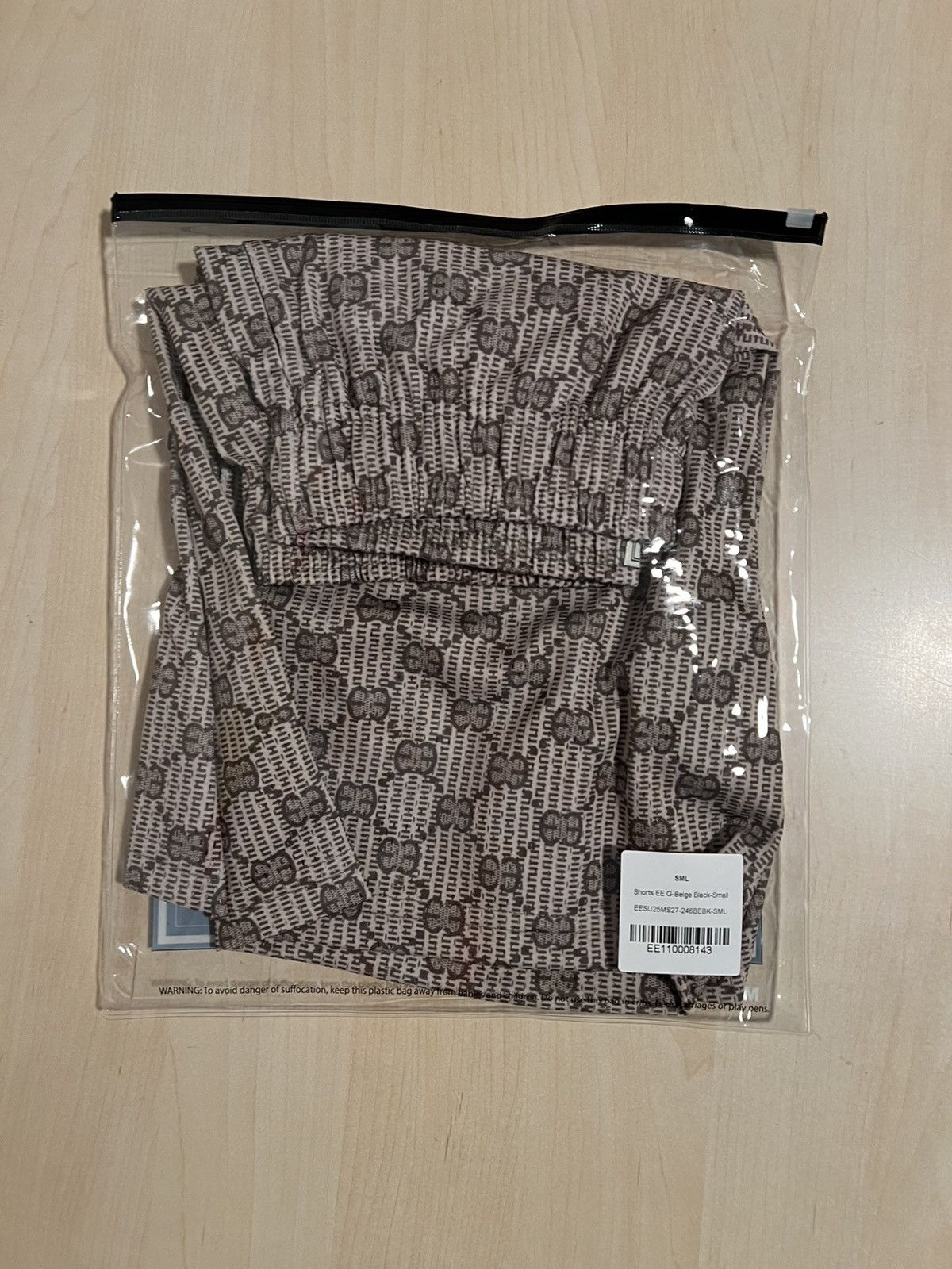 Eric Emanuel Eric Emanuel EE Print Gucci Basic Shorts Beige Black Small Size US 30 / EU 46 - 8 Thumbnail
