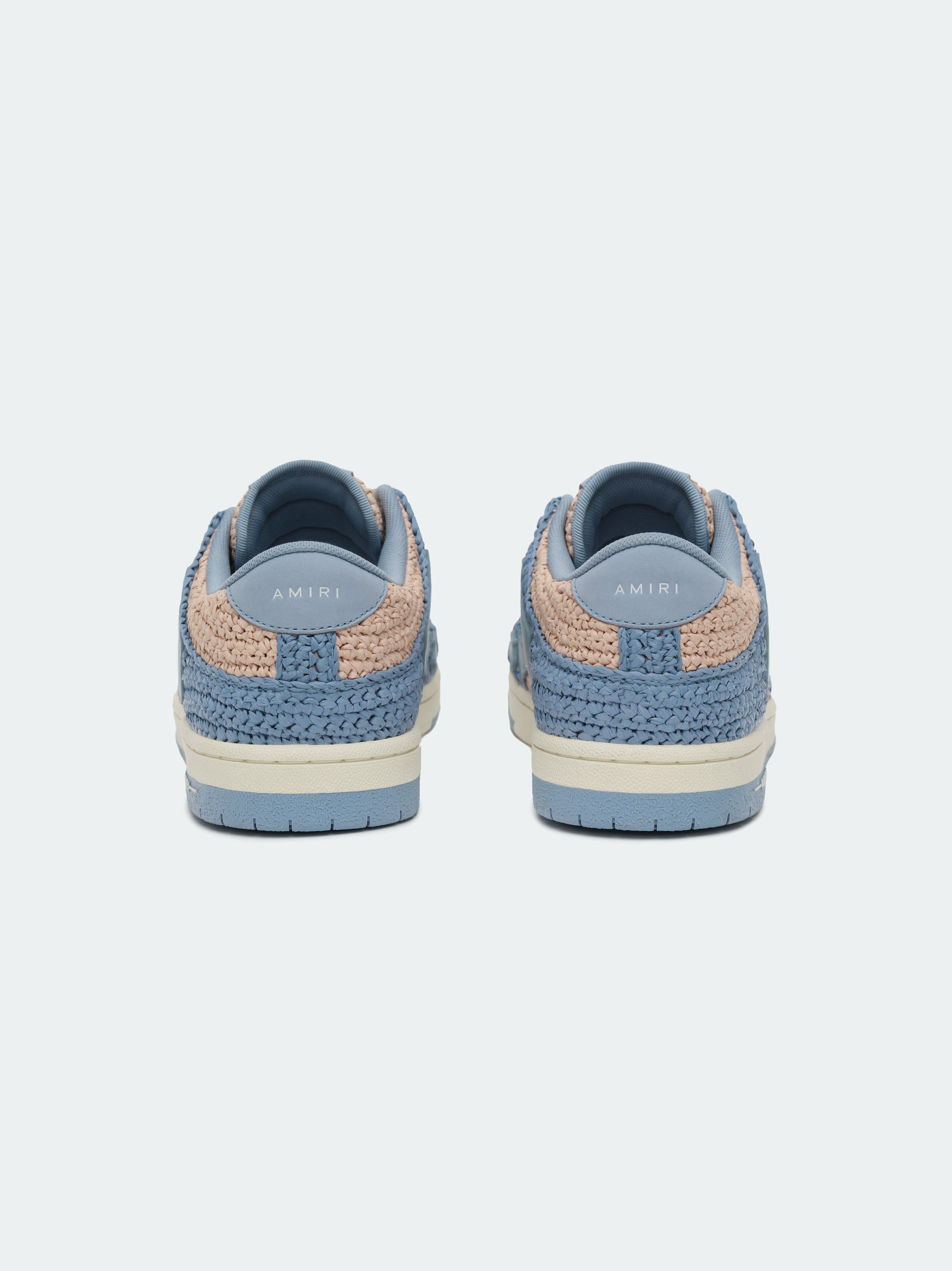 Amiri o1s1wg110425 Raffia Skelton Low-Top Sneakers in Blue/Beige Size US 13 / EU 46 - 4 Thumbnail