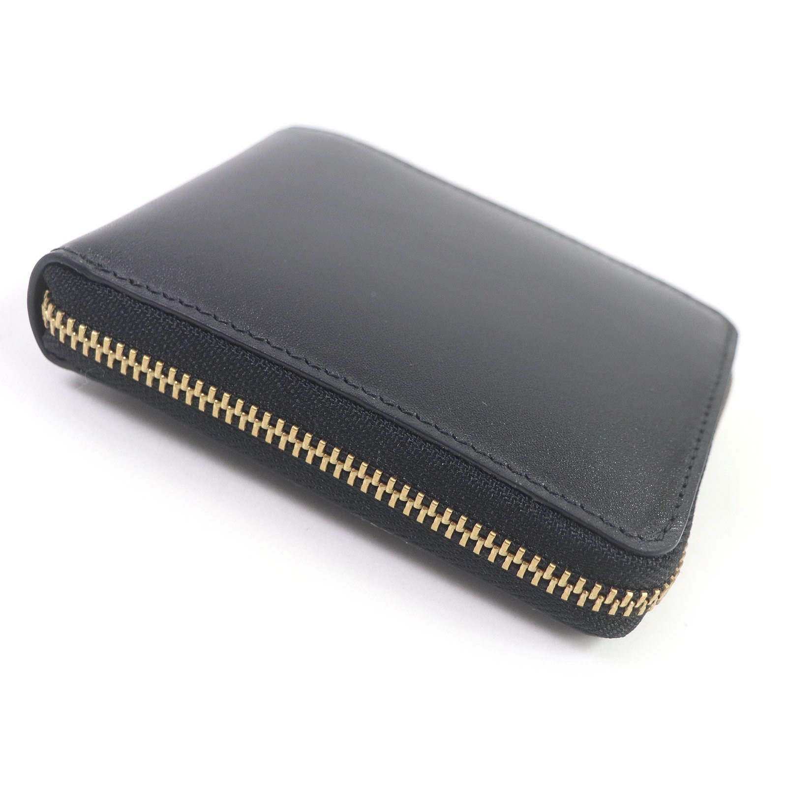 Comme des Garcons Wallet Plain Round Zipper Leather Compact Black Size ONE SIZE - 4 Thumbnail