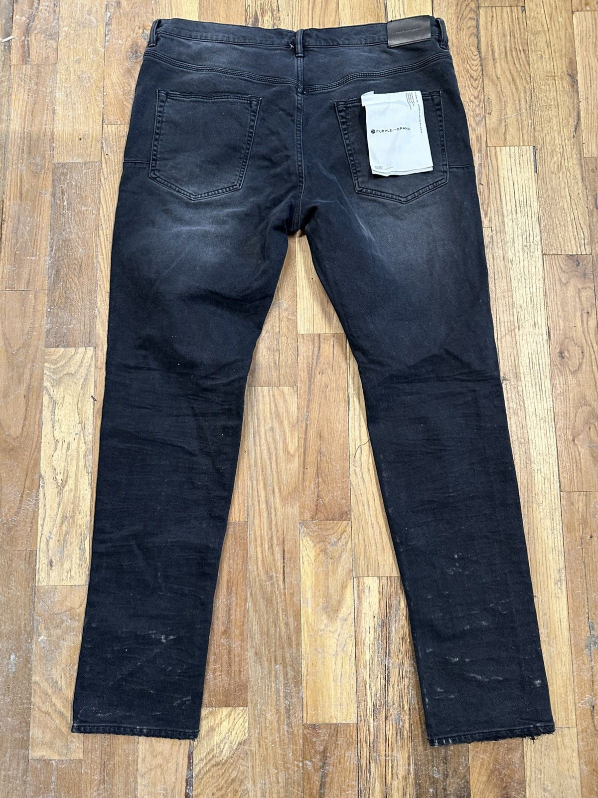 Purple Brand Purple Brand Knee Hole Patched Faded Black Denim Jeans Sz 40 Size US 40 / EU 56 - 2 Thumbnail