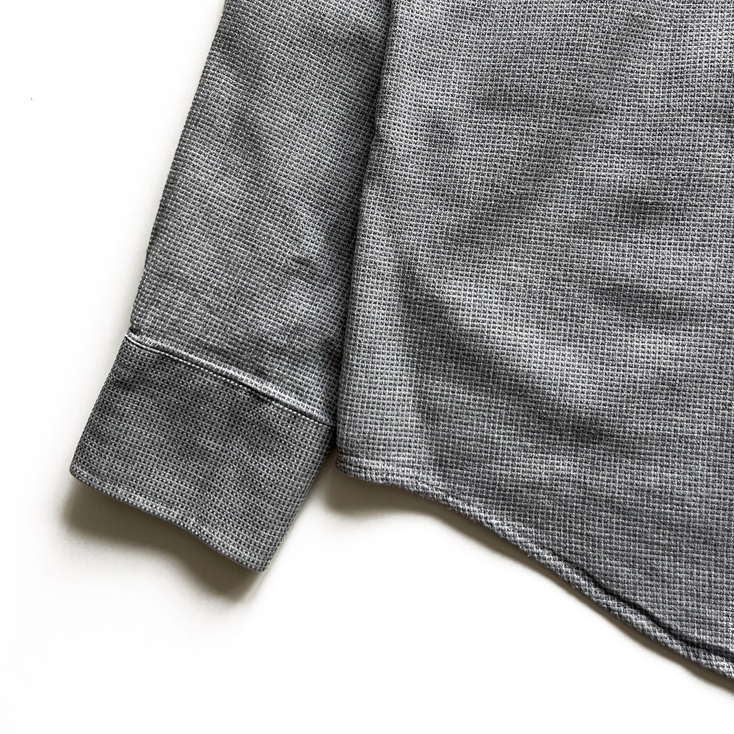Vintage YSL Men's Vintage Single Pocket Dress Shirt / Waffle / Grey Size US L / EU 52-54 / 3 - 3 Thumbnail