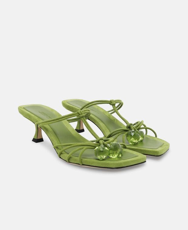 Heeled Sandals Jemma in Green, Women's (Size 7)