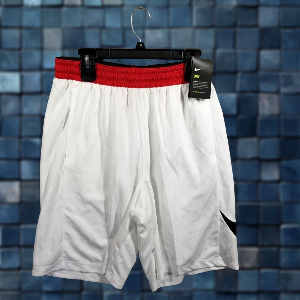 Nike Nike Dri-FIT Basketball Shorts L Regular White Black Adults Mens Size US 33 - 1 Thumbnail
