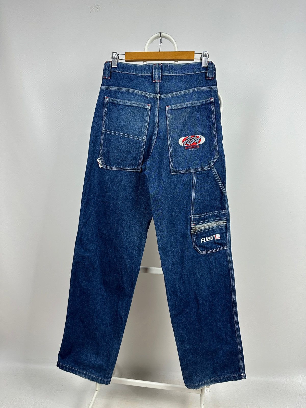 Fubu Vintage Fubu Sports Cargo Baggy Denim Pants Rap Style Size US 28 / EU 44 - 2 Thumbnail
