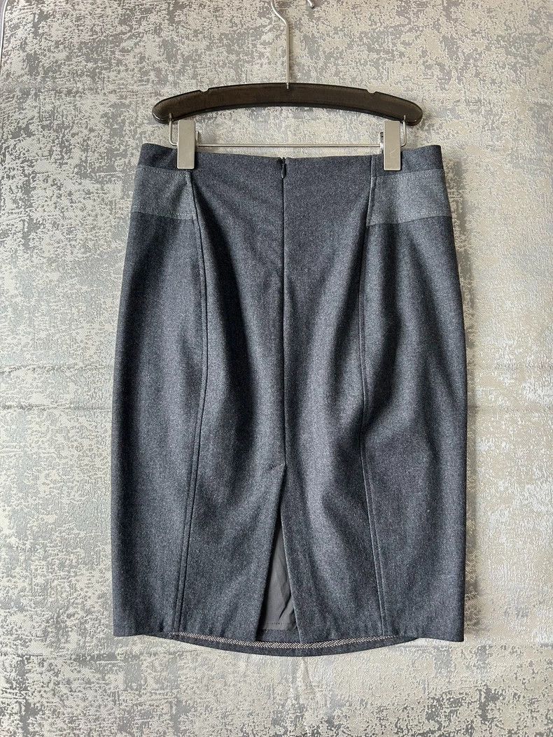 Loro Piana LORO PIANA Dark grey half skirt with sheared wool Size 27" / US 4 / IT 40 - 6 Thumbnail