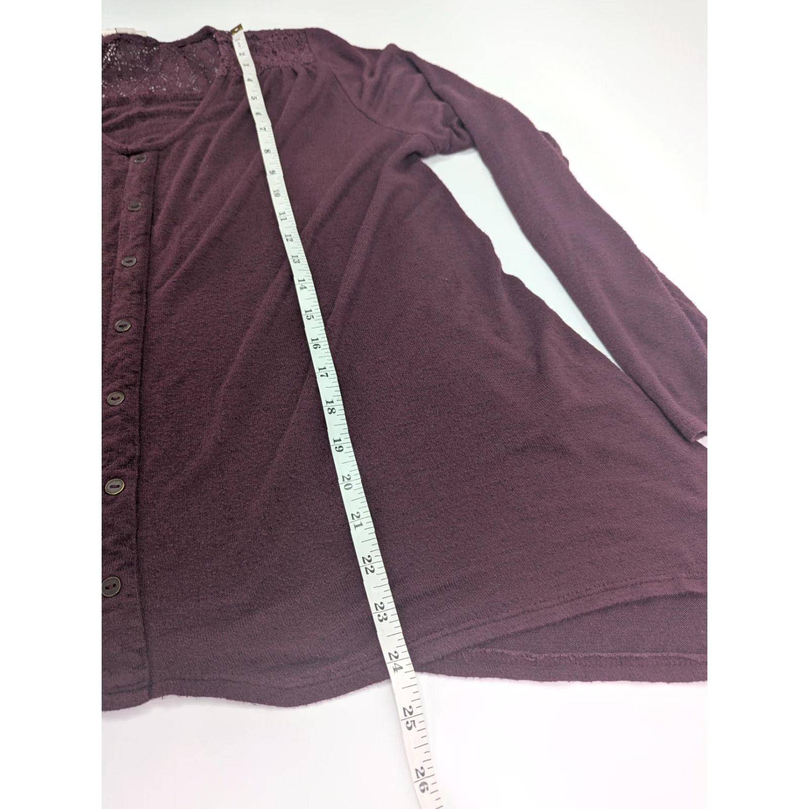 Vintage Knox Rose Blouse Shirt Women L Plum Burgundy Crochet Peasant Long Sleeve Button Knit Rayon Cotton Nylon Boho Fall Spring Winter Size L / US 10 / IT 46 - 4 Thumbnail