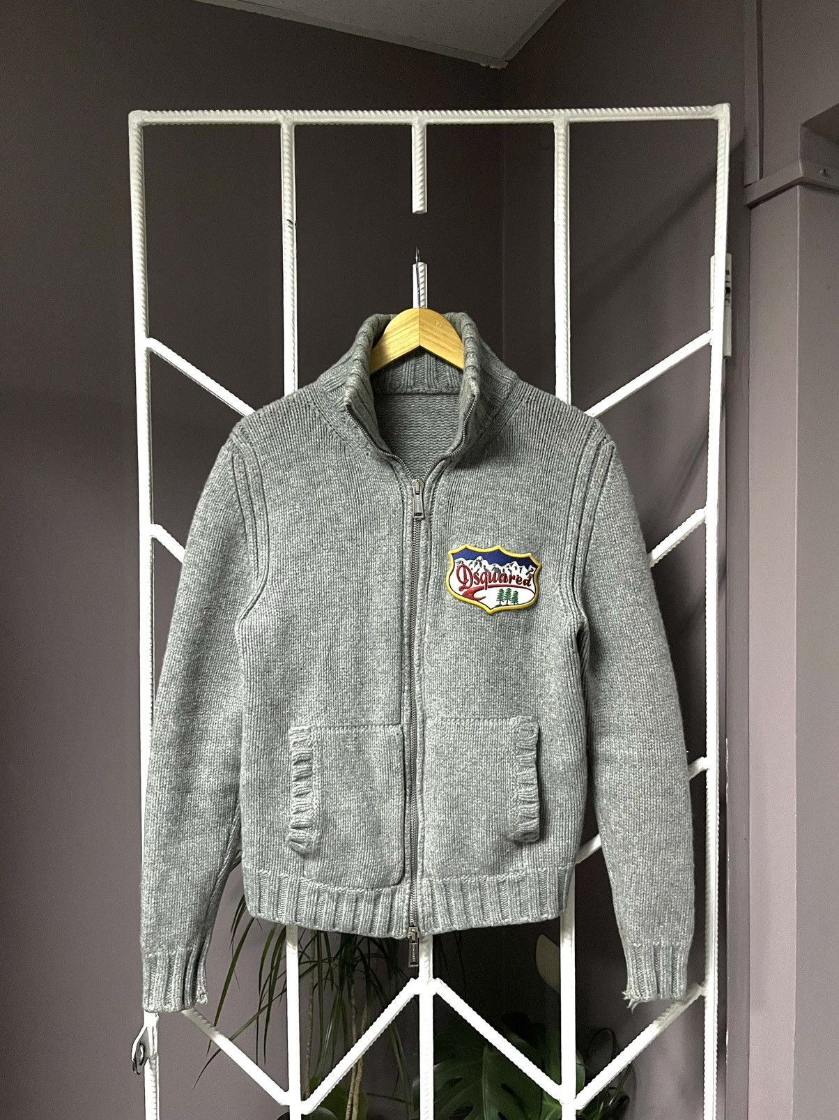 Designer × Dsquared2 × Vintage RARE Vintage Cashmere Dsquared Lampo Zip Knitted Sweater Size US M / EU 48-50 / 2 - 1 Thumbnail