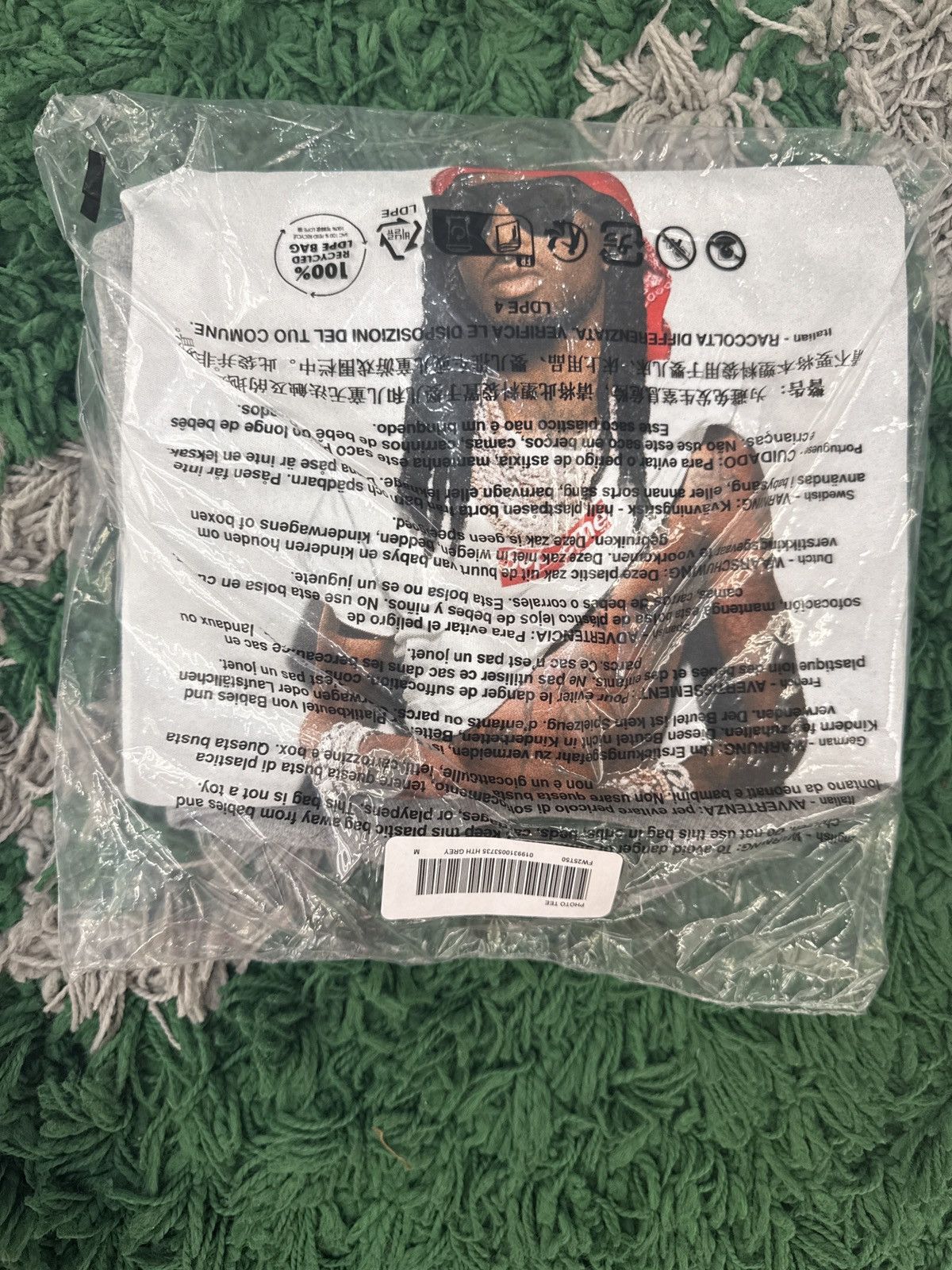 Supreme Grey Playboi carti photo tee
