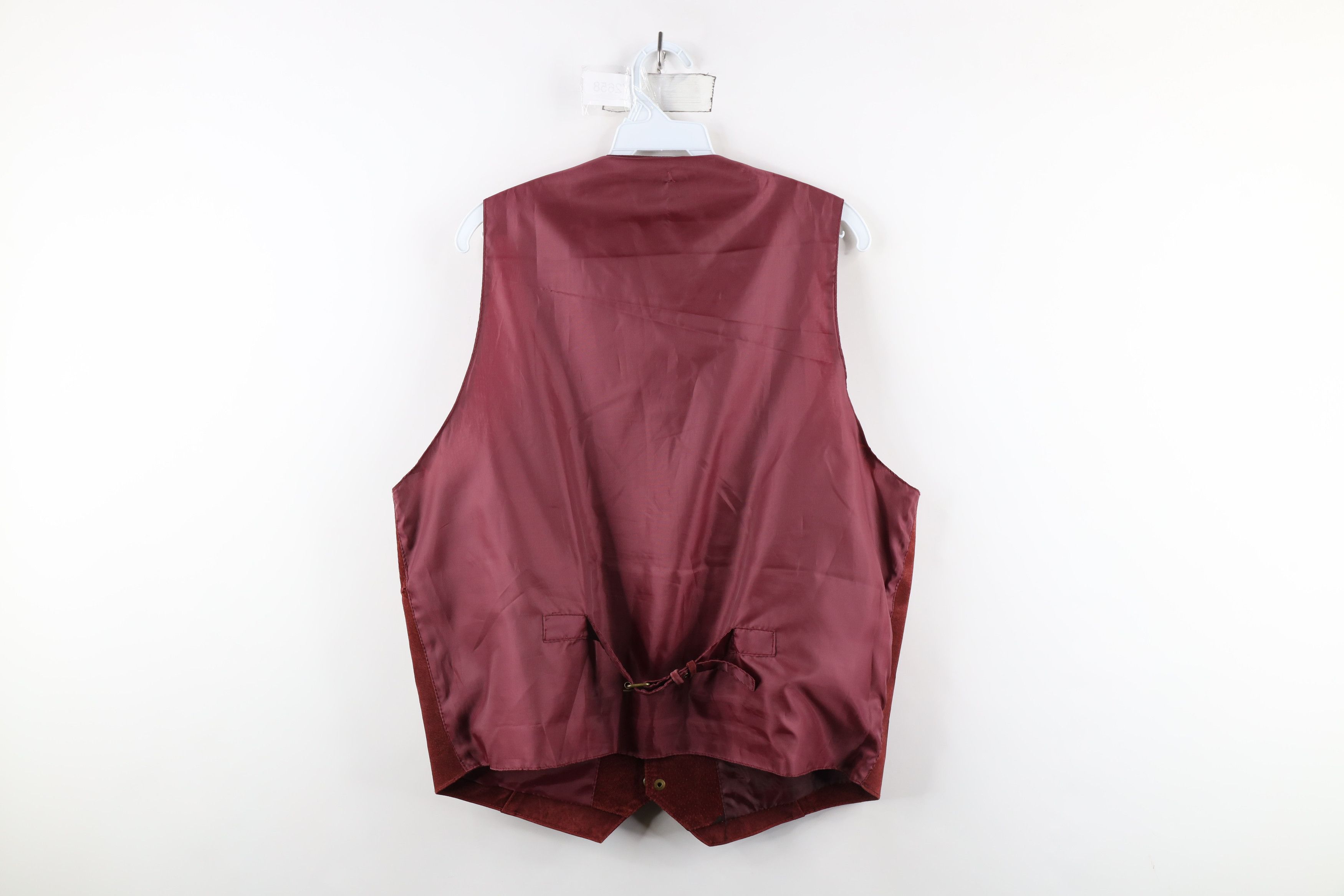 Vintage Vintage 90s Streetwear Suede Leather Button Vest Jacket Red Size US L / EU 52-54 / 3 - 13 Thumbnail