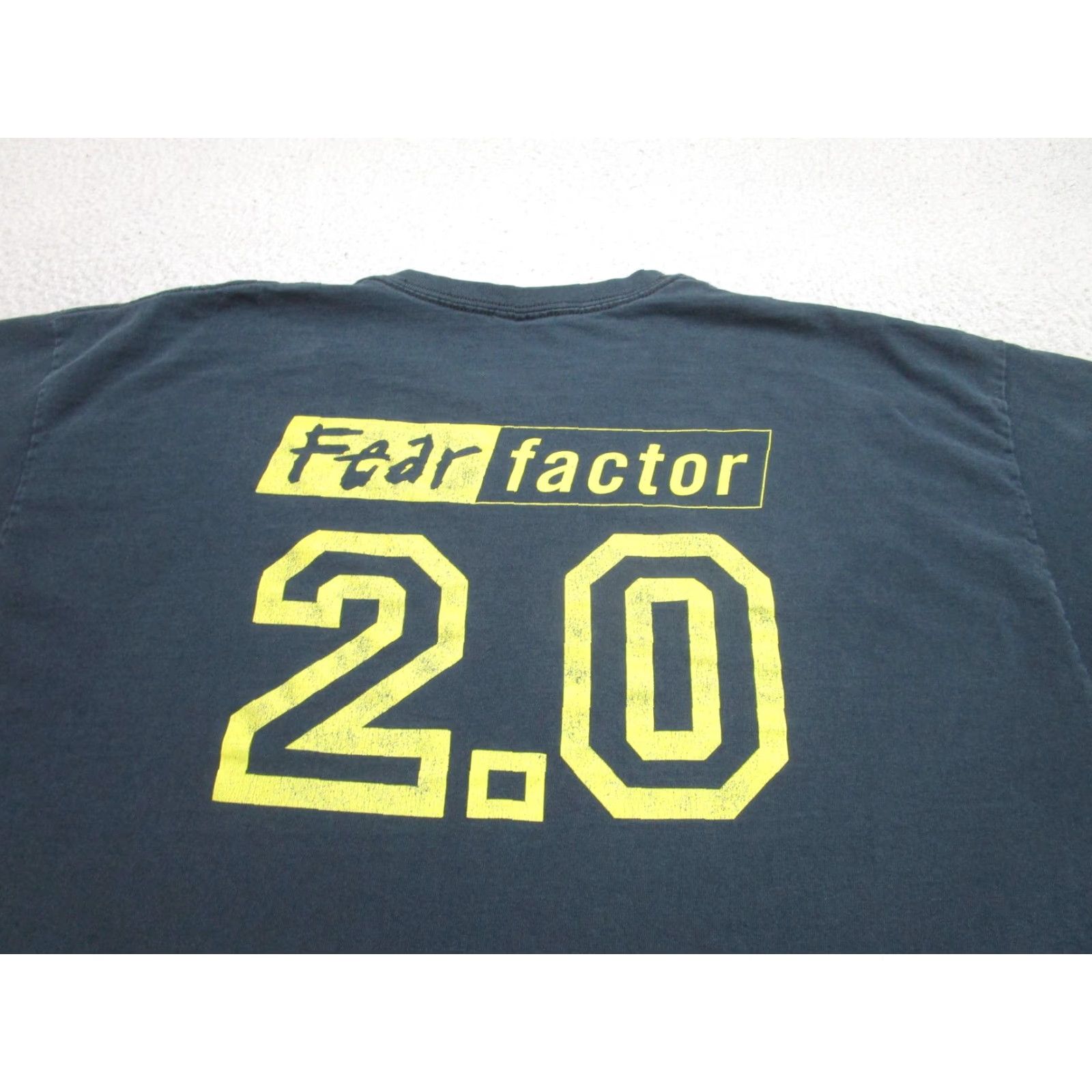 Gildan VINTAGE Fear Factor Shirt Mens XL TV Show Graphic Print Crew Neck Short Sleeve What Could Go Wrong 2.0 2.0 Fear Factor Mens XL Navy Blue? Size US XL / EU 56 / 4 - 2 Thumbnail
