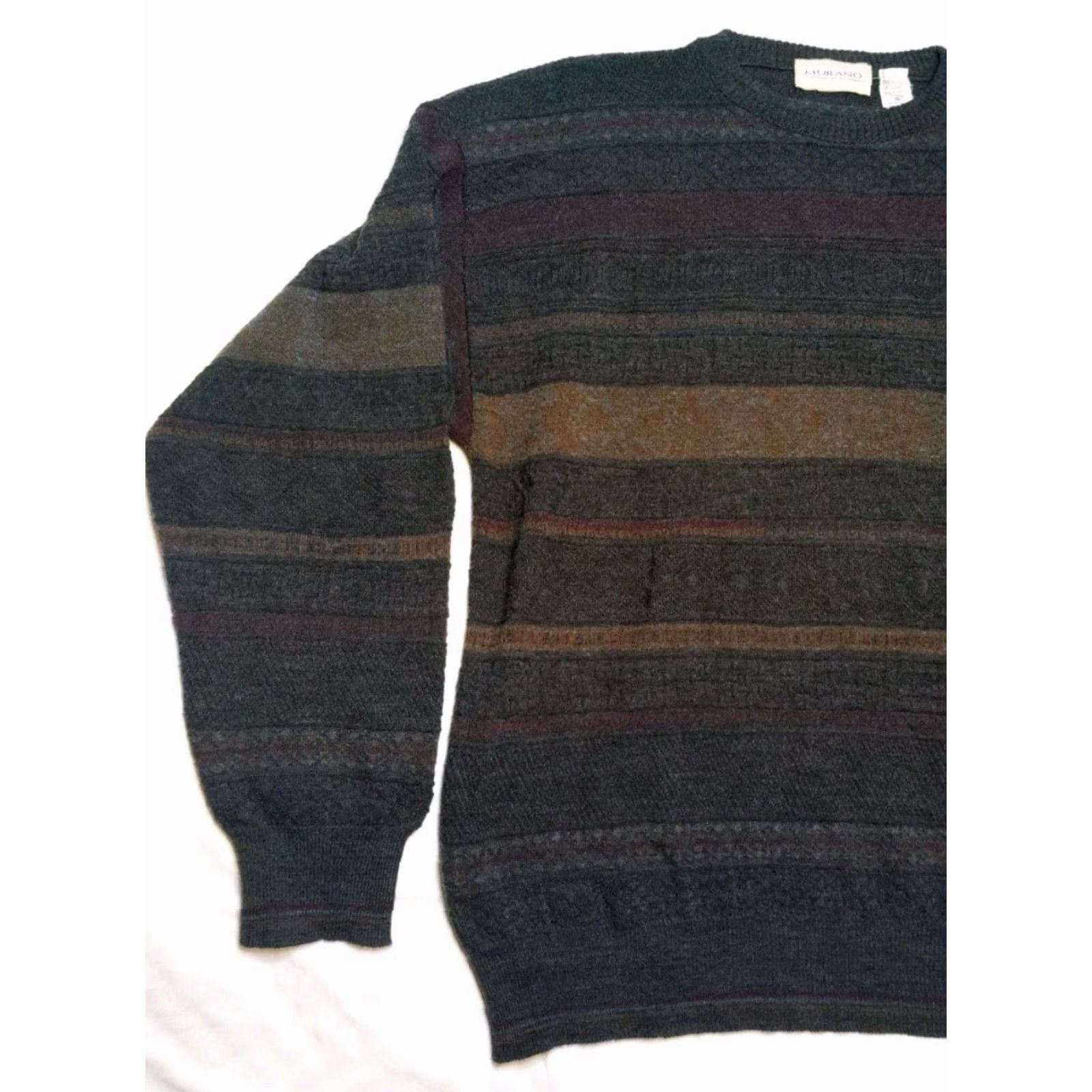 Murano Murano Men Sweater 90s VTG Wool Blend Henley Knit Plaid Multicolor M Size US M / EU 48-50 / 2 - 3 Thumbnail