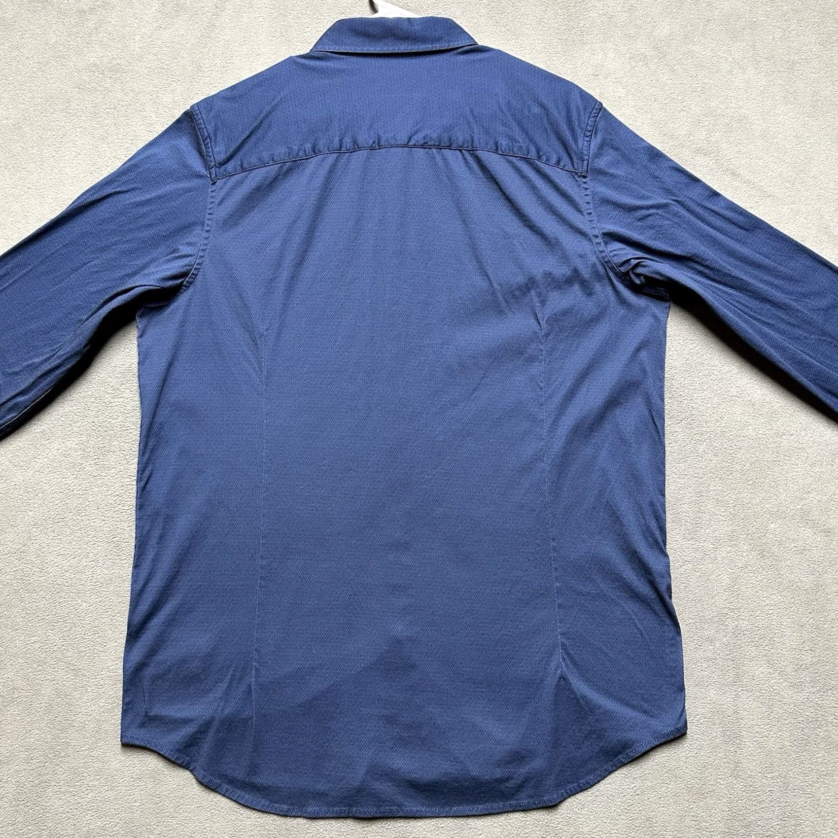 Vintage ButterCloth Shirt Mens XLT Blue Diamond Geometric Long Sleeve Polo Stretch Golf Size US XL / EU 56 / 4 - 2 Thumbnail