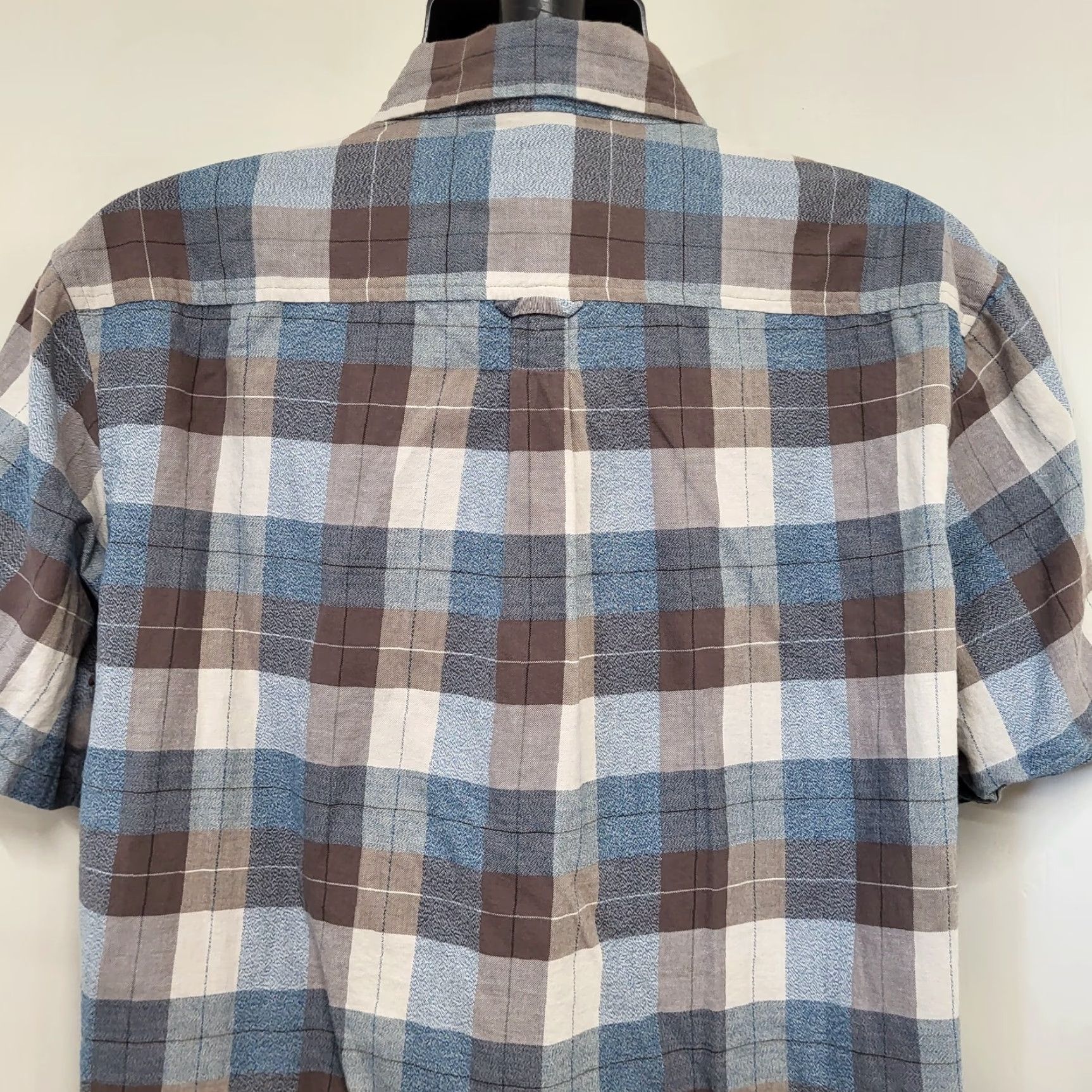 Vintage Grizzly Mountain Shirt Men XL Blue Brown Cream Short Sleeve Plaid Pocket Button-Up Shirt Size US XL / EU 56 / 4 - 7 Thumbnail