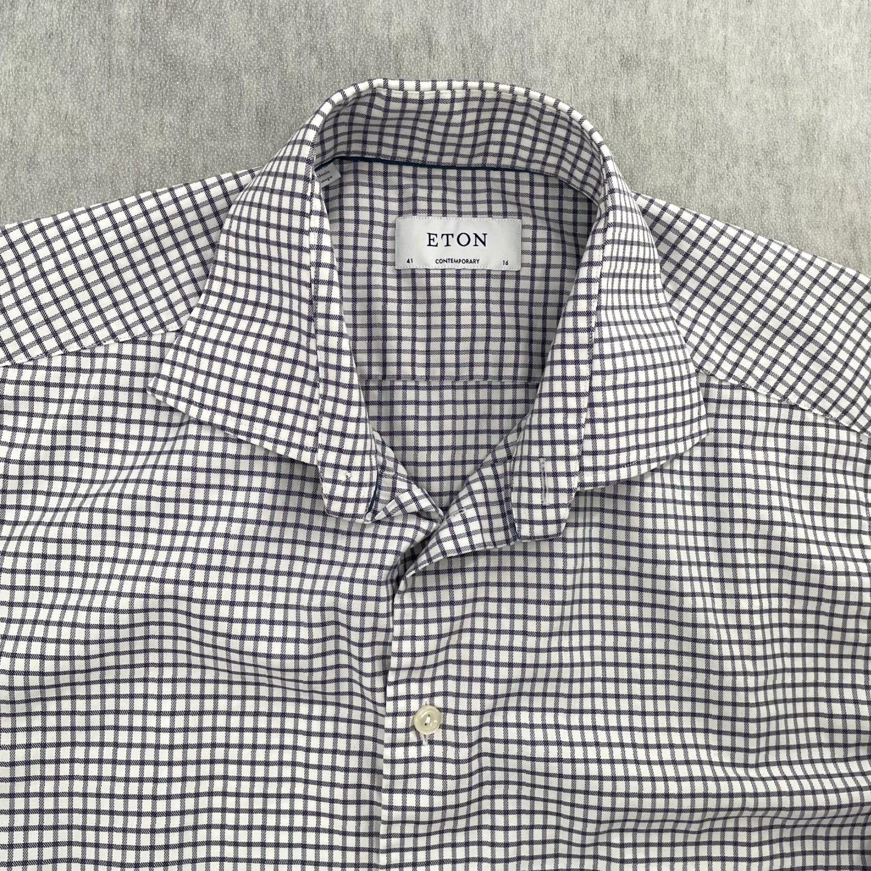 Eton VINTAGE Eton Dress Shirt Men Adult 16/41 Long Sleeve Cotton Check Twill Button Up Classic Size US L / EU 52-54 / 3 - 3 Thumbnail