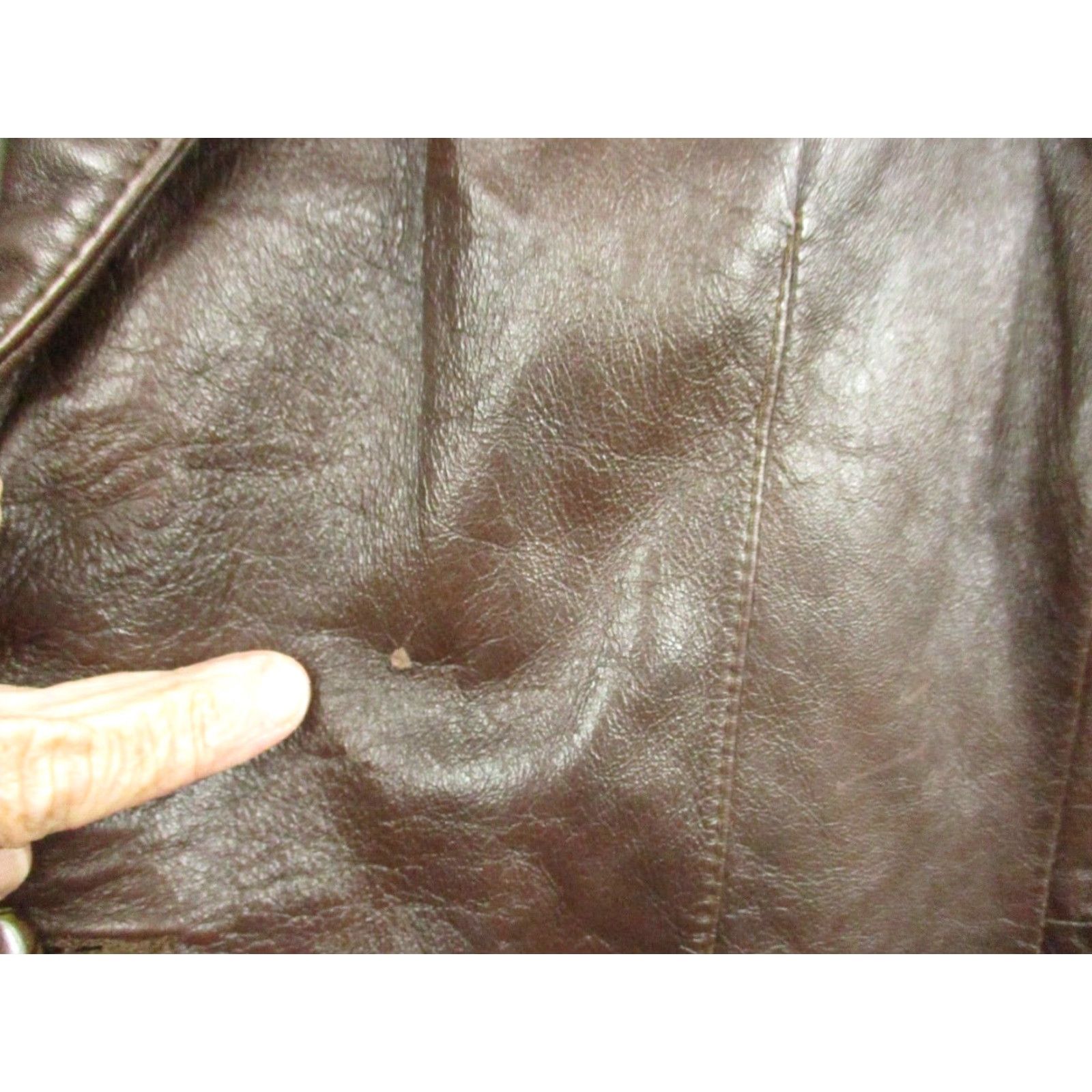 Vintage VINTAGE Ralph Edwards Leather Jacket Brown Men's 38R Made in USA Leather Jacket Casual USA Military Trench Coat Full Zip 38R Mens Brown Size US XXS / EU 40 - 5 Thumbnail