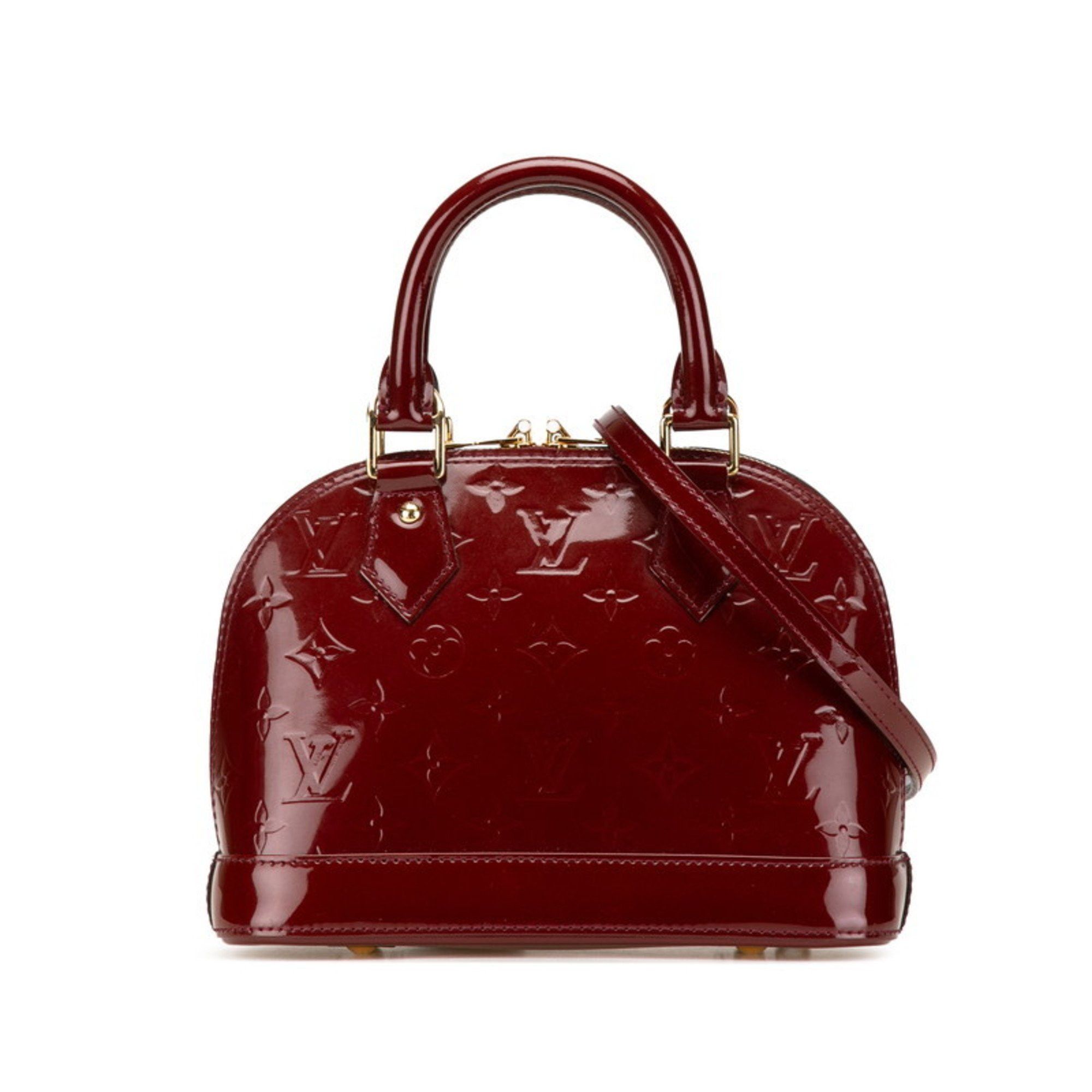 Louis Vuitton Monogram Vernis Alma Bb Handbag Shoulder Bag M90231 Griyotte Wine Red Patent Leather Women's Louis Vuitton