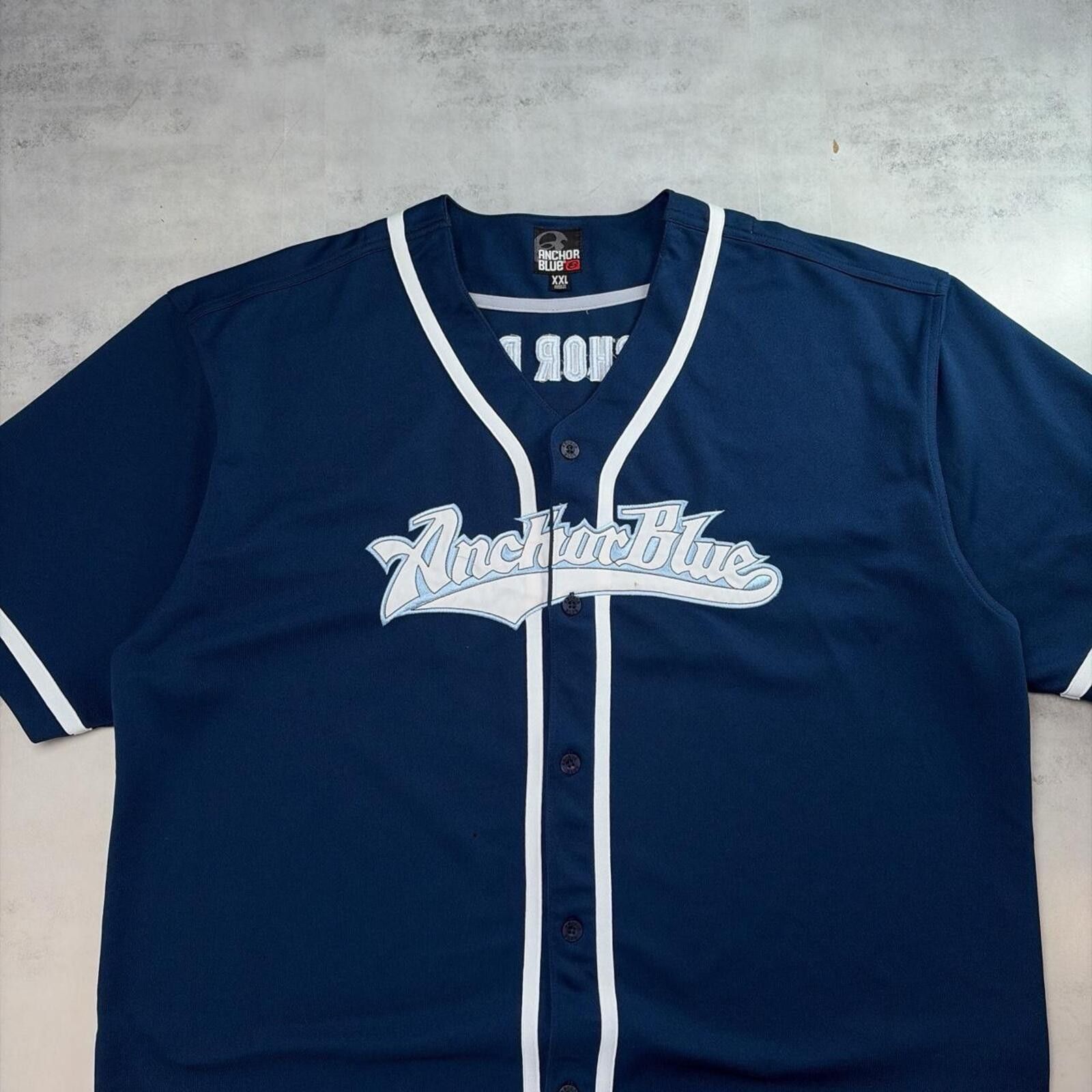 Anchor Blue Y2K Navy Anchor Blue Grunge Skater Baseball Jersey Size US XXL / EU 58 / 5 - 3 Thumbnail