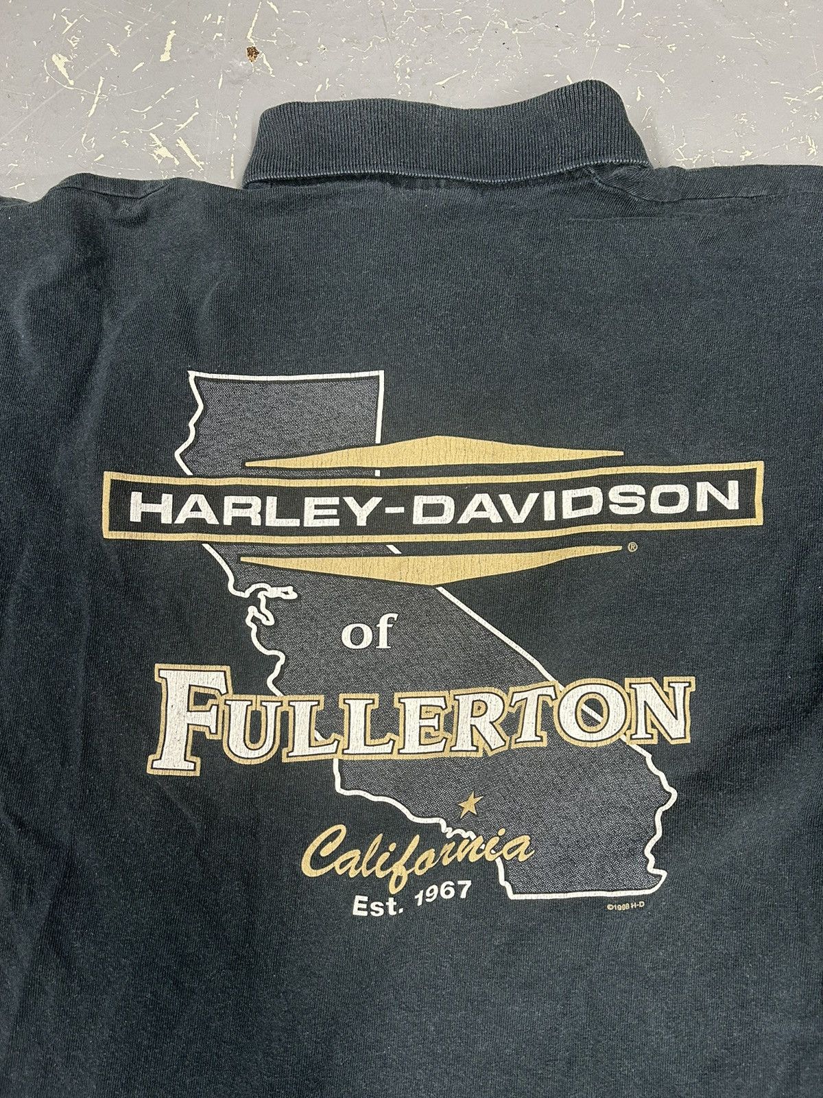 Harley Davidson × Vintage Crazy Vintage 90s Black Harley Davidson Biker Polo Tee Shirt Size US L / EU 52-54 / 3 - 2 Thumbnail