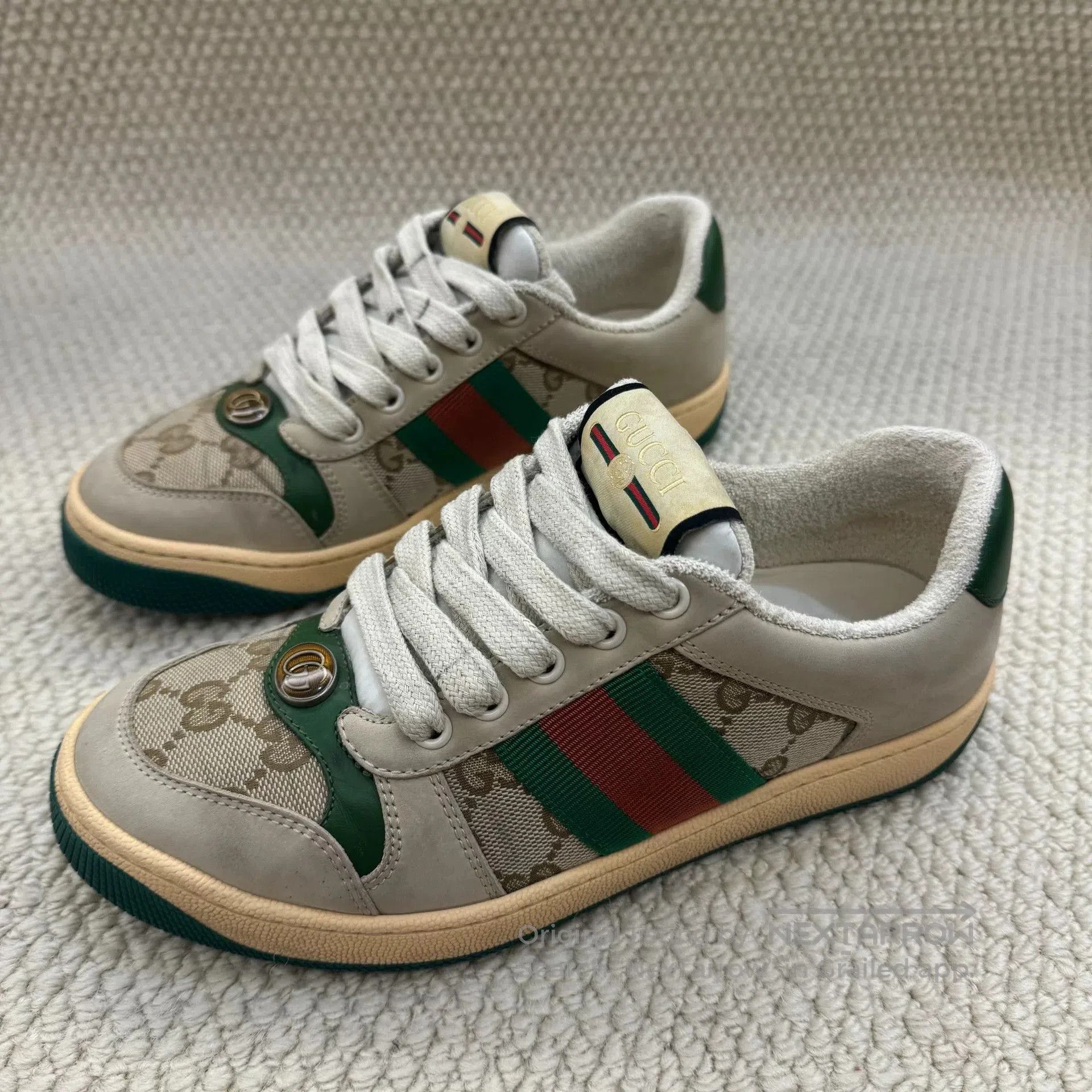 Gucci gucci screener canvas sneakers in green. Size US 5 / IT 35 - 1 Thumbnail